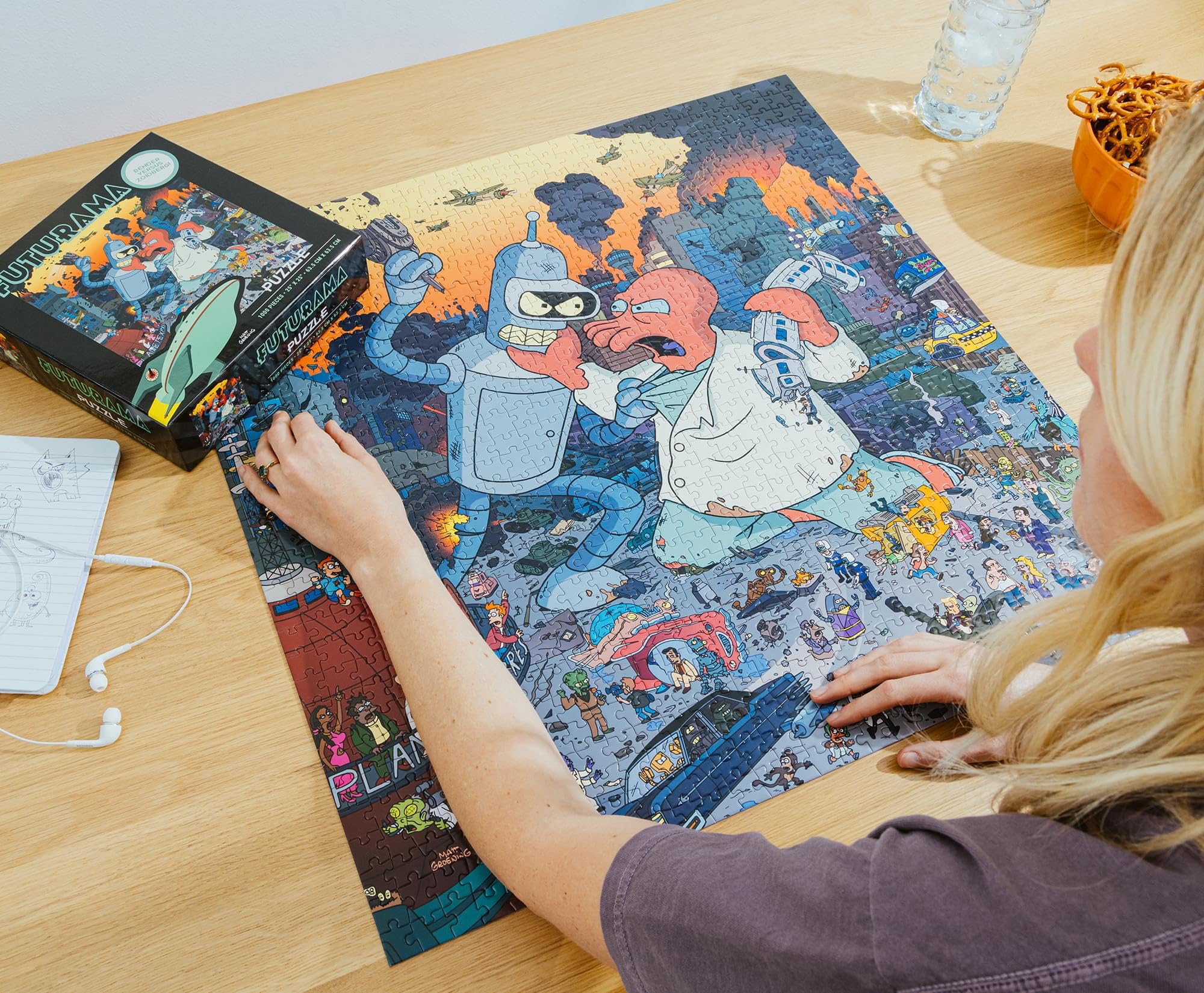 Futurama Bender vs. Zoidberg Puzzle 1000 pièces pour adultes | 28 x 20 pouces