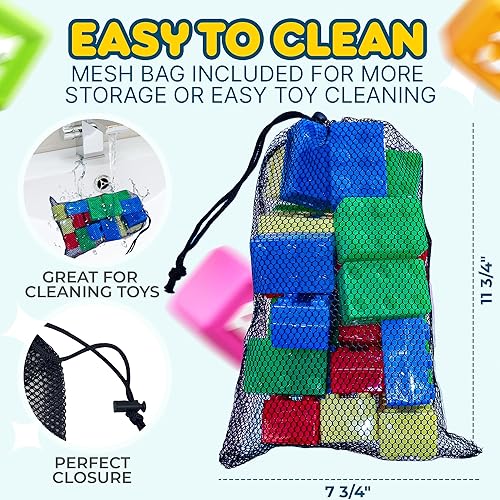 Miniatura 5 de Paquete de 4 bolsas transparentes de almacenamiento de juguetes con etiqueta de nombre, bolsillo manual, red de lavado, estuche organizador de PVC