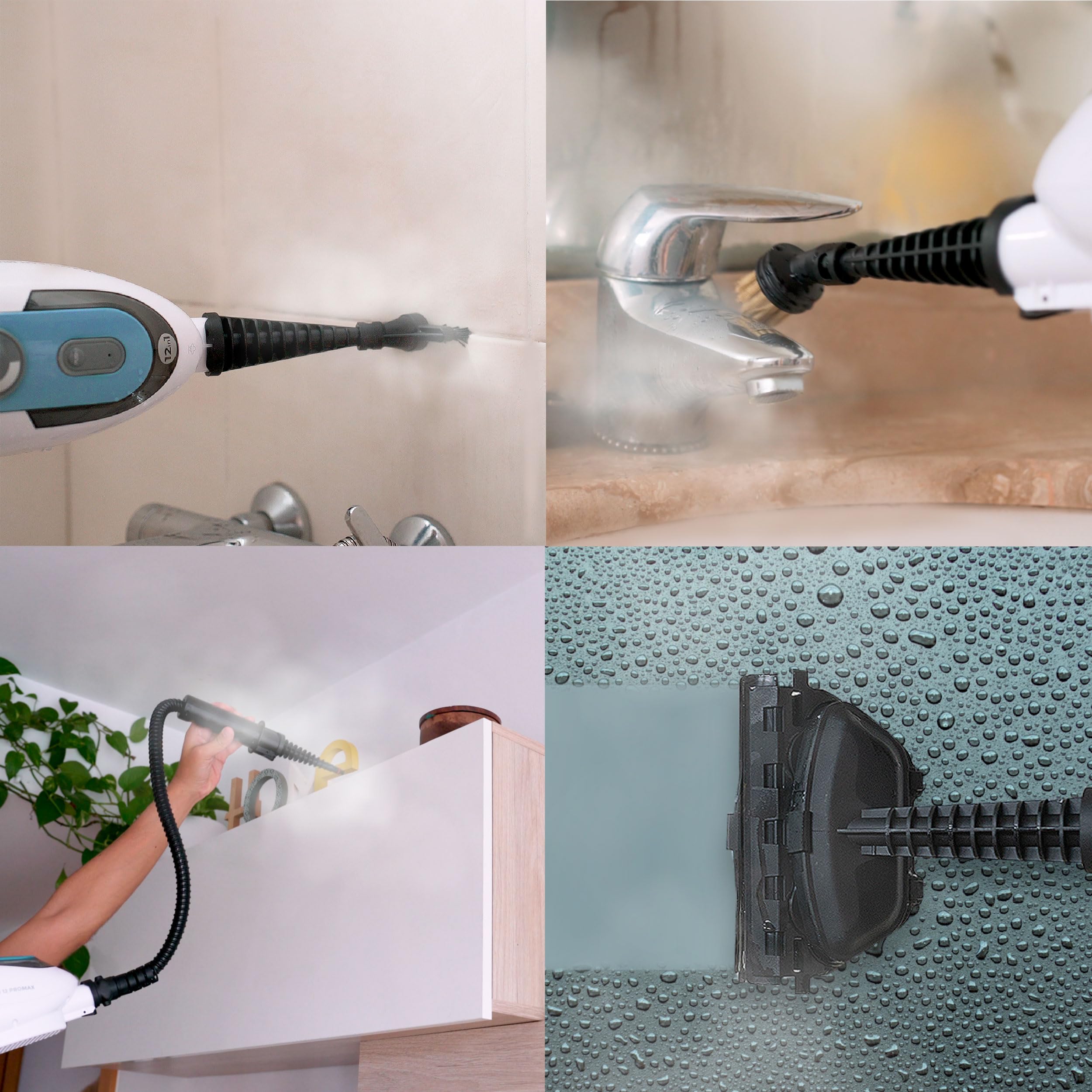 Di4 SteamClean Multi 12 ProMax, Lavapavimenti a Vapore Multifunzione 12 in 1, 1500W, Elimina 99,9% di Virus e Batteri, Scopa Vapore ECO, Steam Cleaner per tutta la casa, Pulitore Vetri, Pulisci Divano