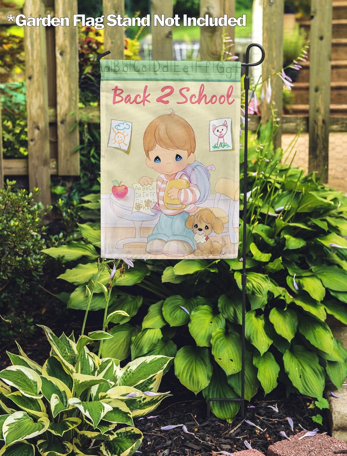 Flagology, Precious Moments Back 2 School Classroom – Garden Flag 12" x 18", Outdoor Flag, Exclusive Premium Fabric, Licensed Precious Moments, Back to School