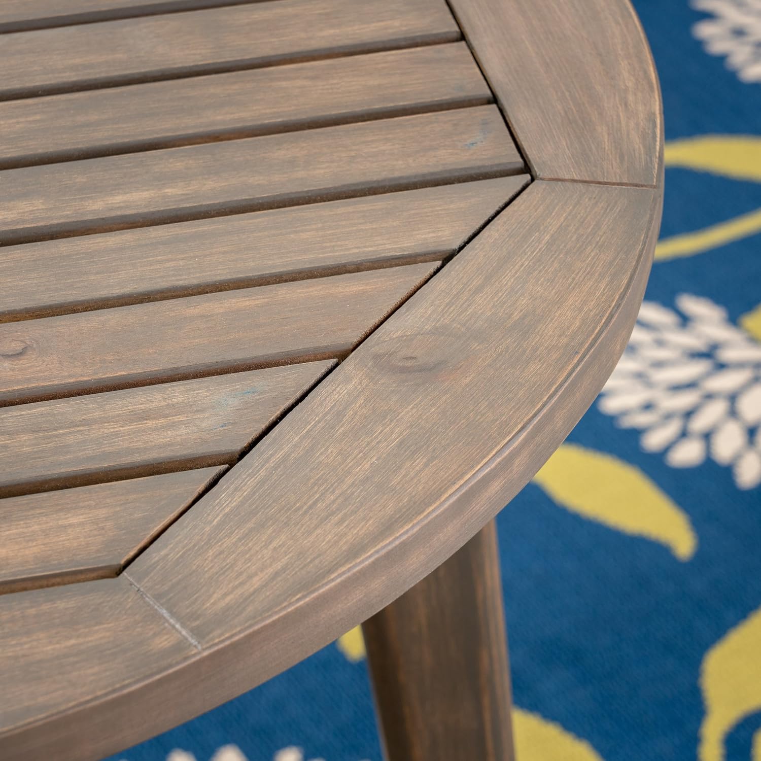 Christopher Knight Home 304995 Fitch Outdoor Round Acacia Wood Bistro Table, Gray Finish : Patio, Lawn & Garden