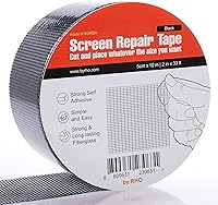 Vista 13 de by.RHO Kit de cinta para reparación de mosquitero (Negro, 2" x 4,6 m) para desgarros y agujeros en mosquiteros de ventana y puerta. Cinta adhesiva