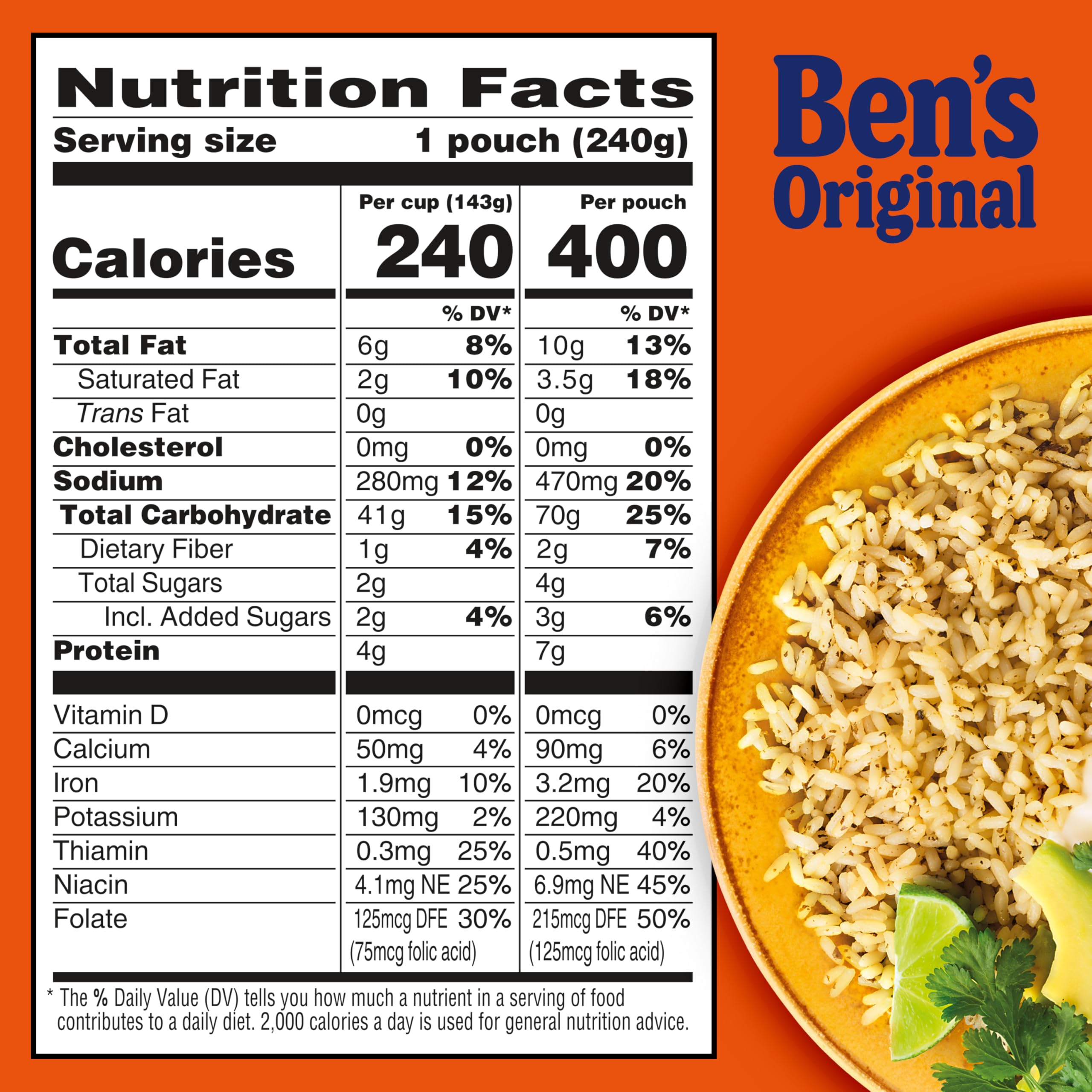 BEN'S ORIGINAL Ready Rice Cilantro Lime Flavored Rice, Easy Dinner Side, 8.5 OZ Pouch (Pack of 12)