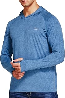 Willit Men's UPF 50+ Sun Protection Hoodie Lightweight Long Sleeve Fishing Shirt Loose Fit Swim Rash Guard