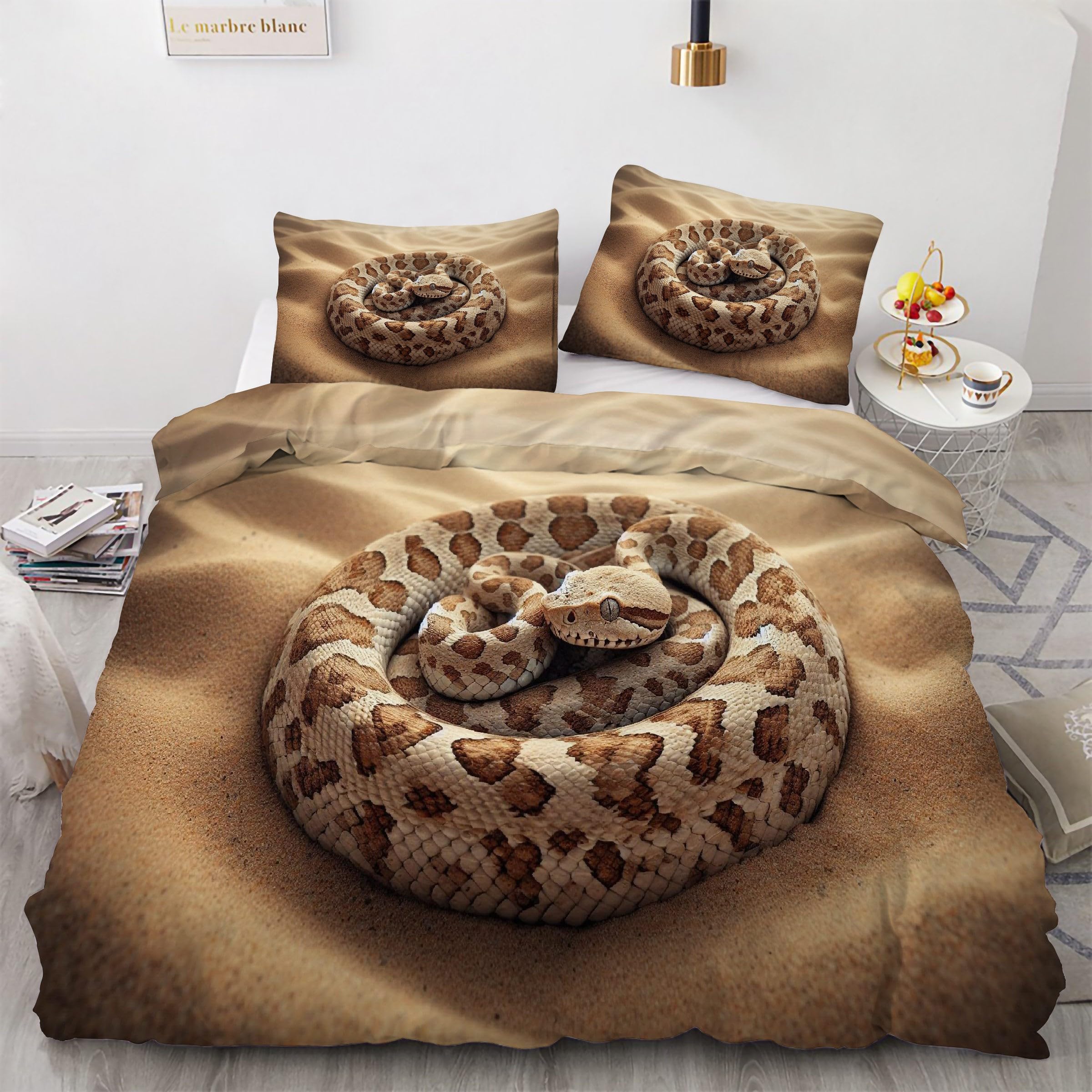 Parure de lit serpent 160x200 pour une décoration de chambre style jungle moderne