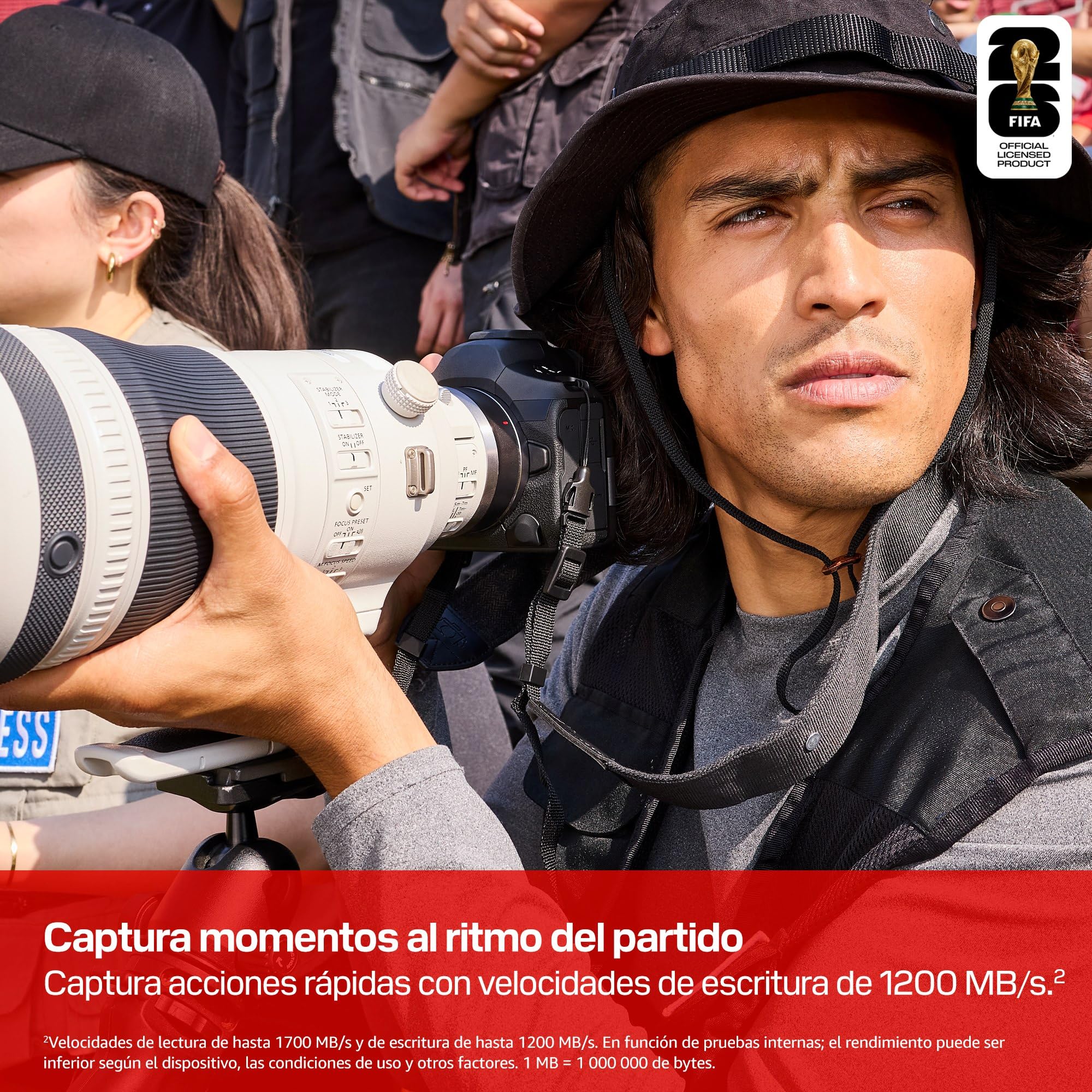 SANDISK CFexpress Tarjeta Type B Edición FIFA World Cup 2026 de 256 GB (velocidades de Lectura ultrarrápidas de hasta 1700 MB/s, graba la Copa Mundial de la FIFA 2026 en hasta 4K Raw)