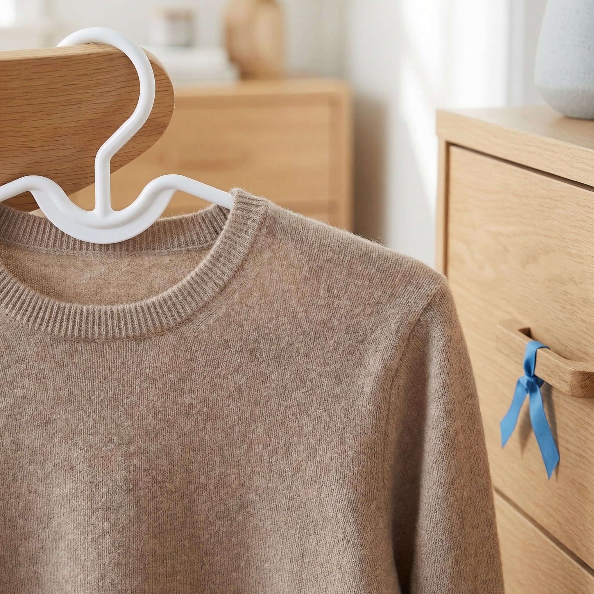 30 Stück rutschfeste Kurze Kleiderbügel aus Kunststoff Weiß | Kurzhals Design, für Kleidung und Pullover, Geeignet für Kleiderschrank und Wäscheständer