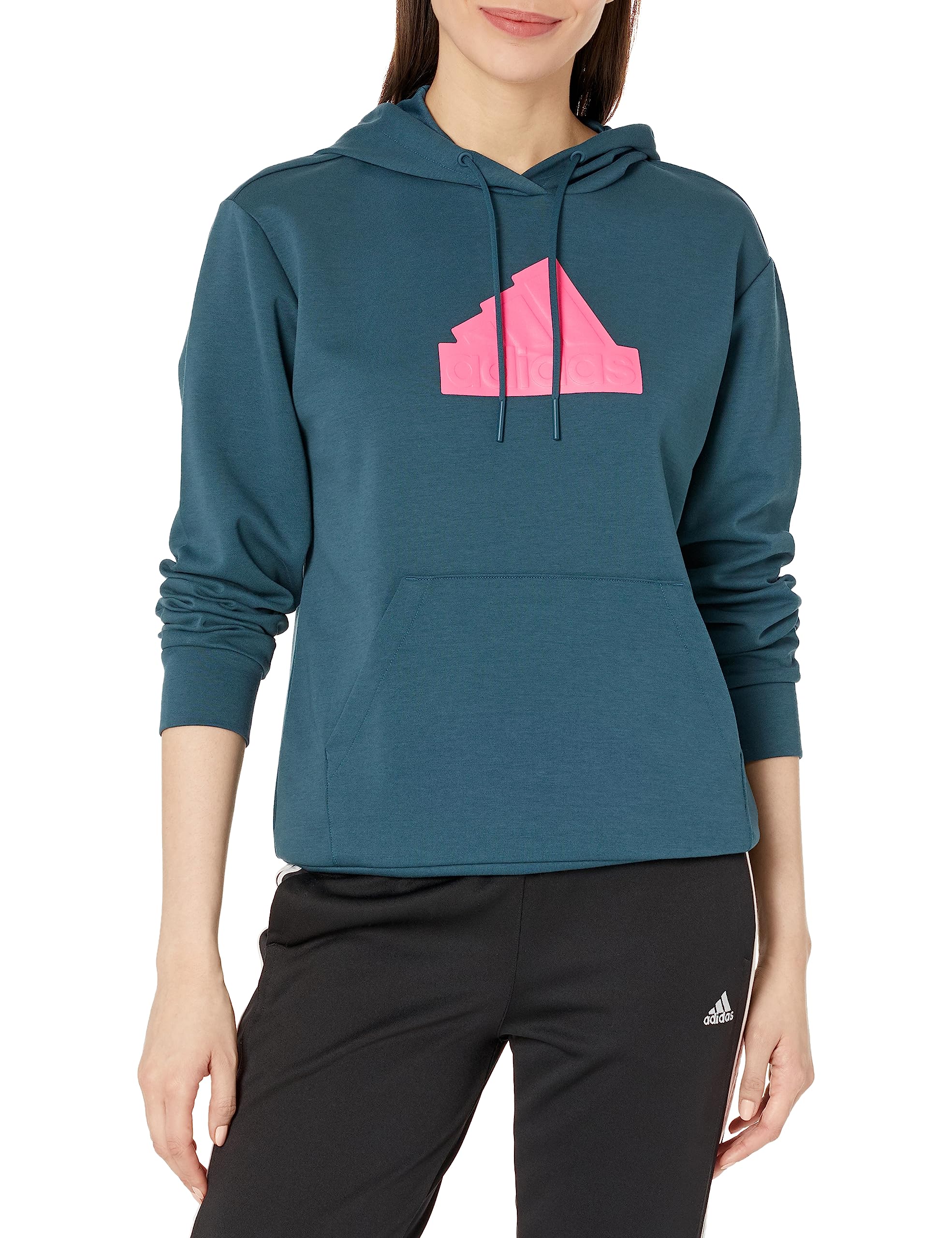 adidas Women's Future Icon Badge of Sport Hoodie Hooded Sweatshirt, Arctic Night, L