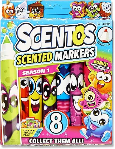 Scentos Marcadores perfumados para niños de 4 a 8 años, marcadores de punta fina para la escuela, dibujar, escribir y colorear (paquete de 36)