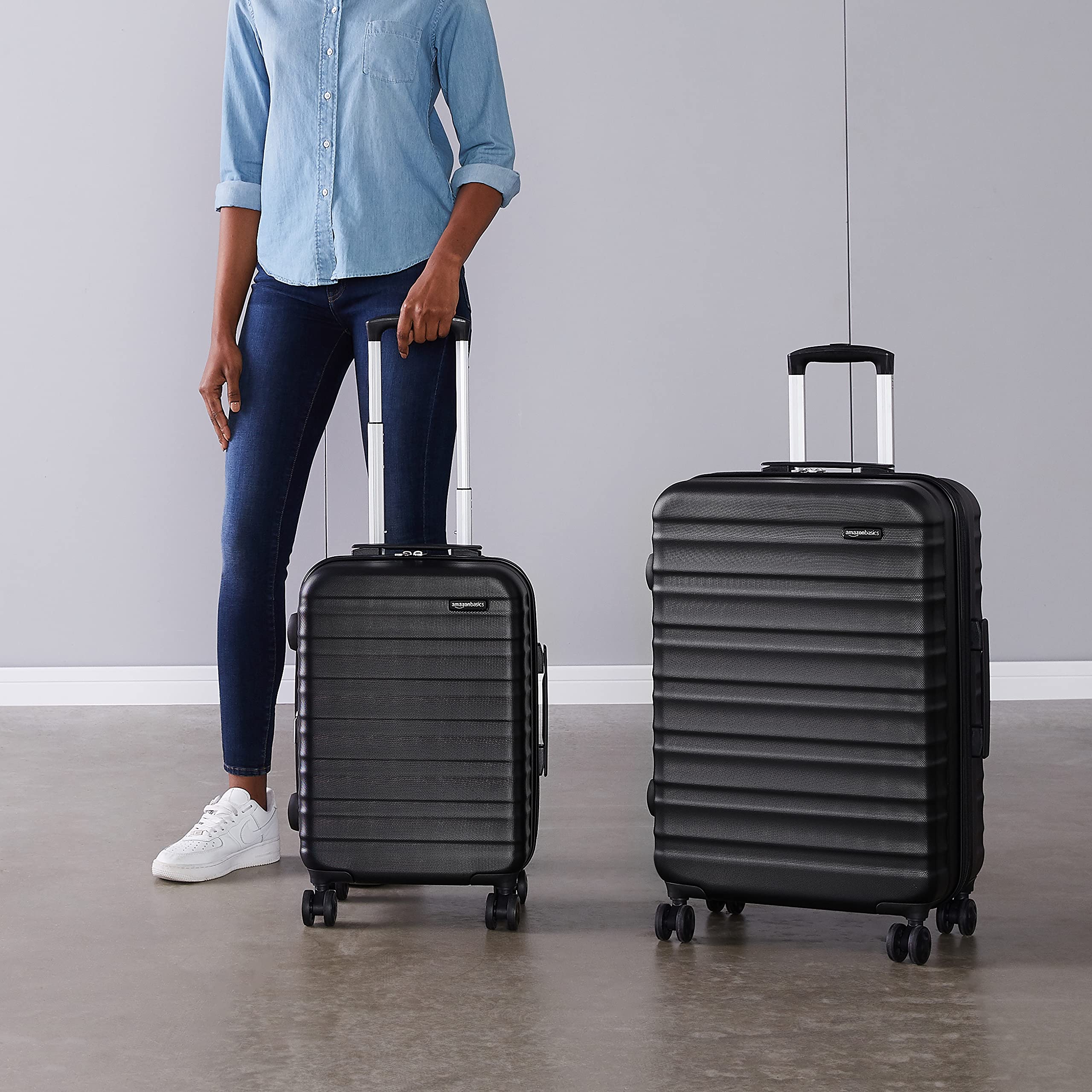 Amazon Basics 2-Piece Set, Black, 2-Piece Set