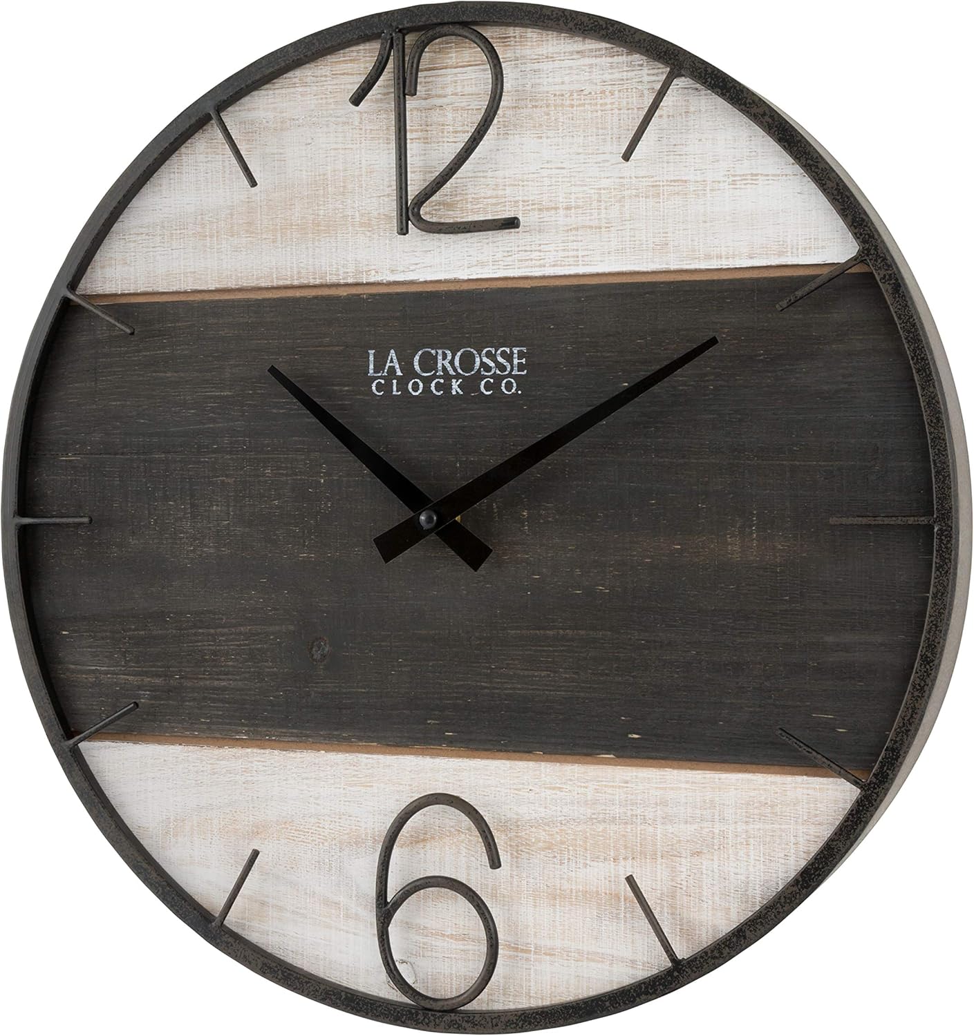 La Crosse Clock 404-4040 16-Inch Ironwood Wall Clock