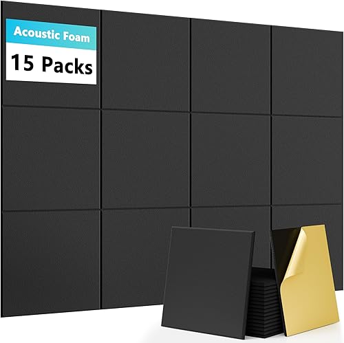 Miniatura 12 de Paquete de 56 Paneles de Espuma Acústica |1"x12"x12" Paneles de Pared Acústicos de Recuperación Rápida |Paneles Reductores de Sonido de Alta Paquete