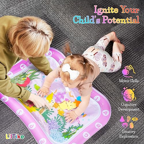 Miniatura 3 de LilTike Alfombrilla de agua para bebés y bebés  16 nuevos diseños y colores  Gran idea de regalo para recién nacidos  3, 6, 9 meses de desarrollo