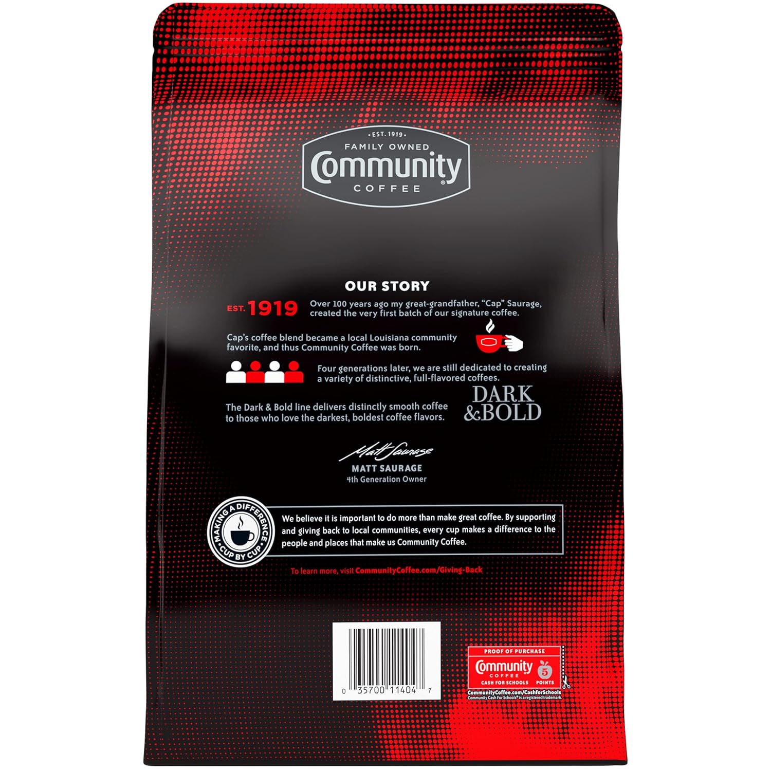 Community Coffee Dark and Bold Espresso Roast Ground Coffee, 46 Ounces (Pack of 1)