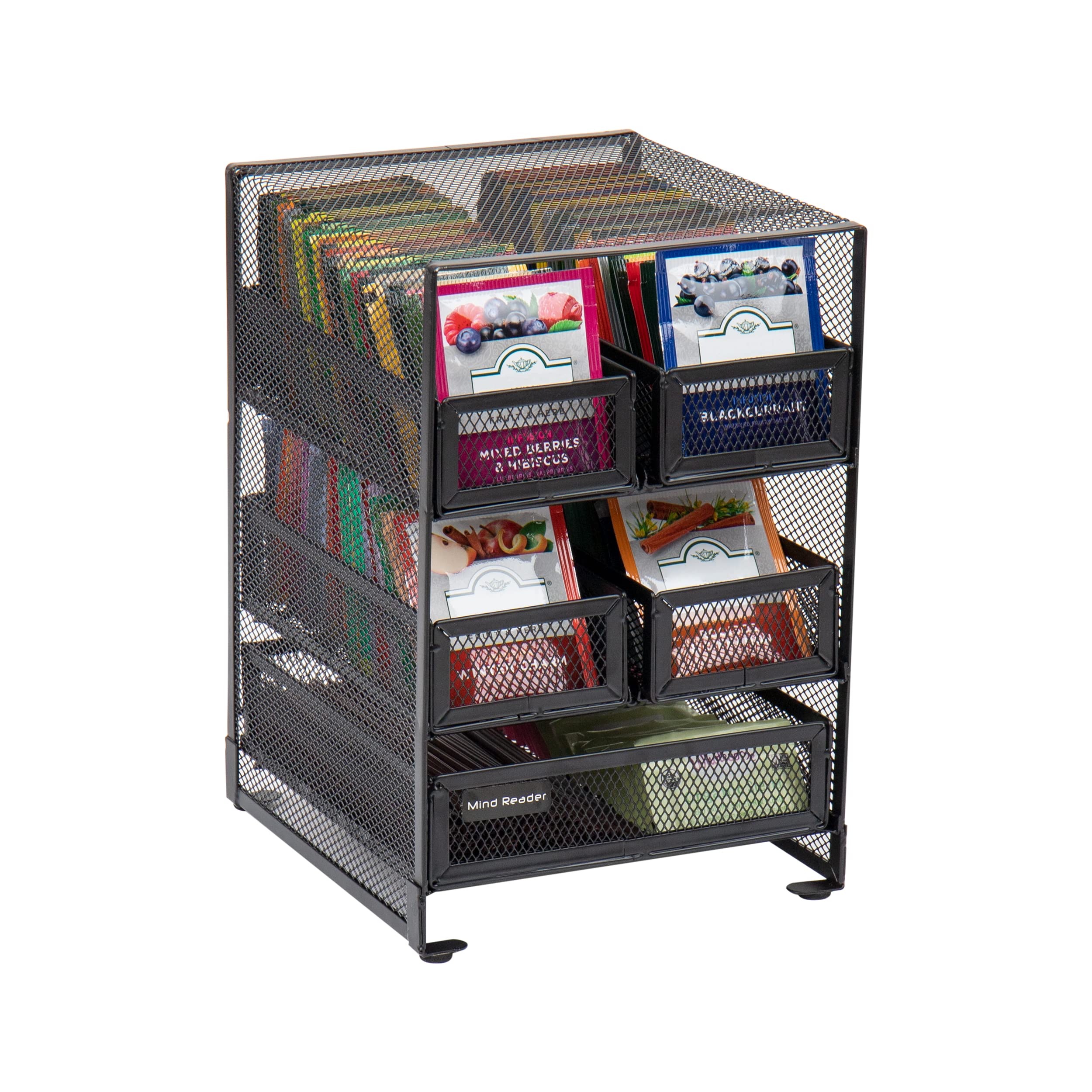 Mind Reader Organizer Verticale A 6 Scomparti In Rete Metallica Nera, Per Tazze, Caffè E Condimenti, 33x16,4x28,6 Cm - 2