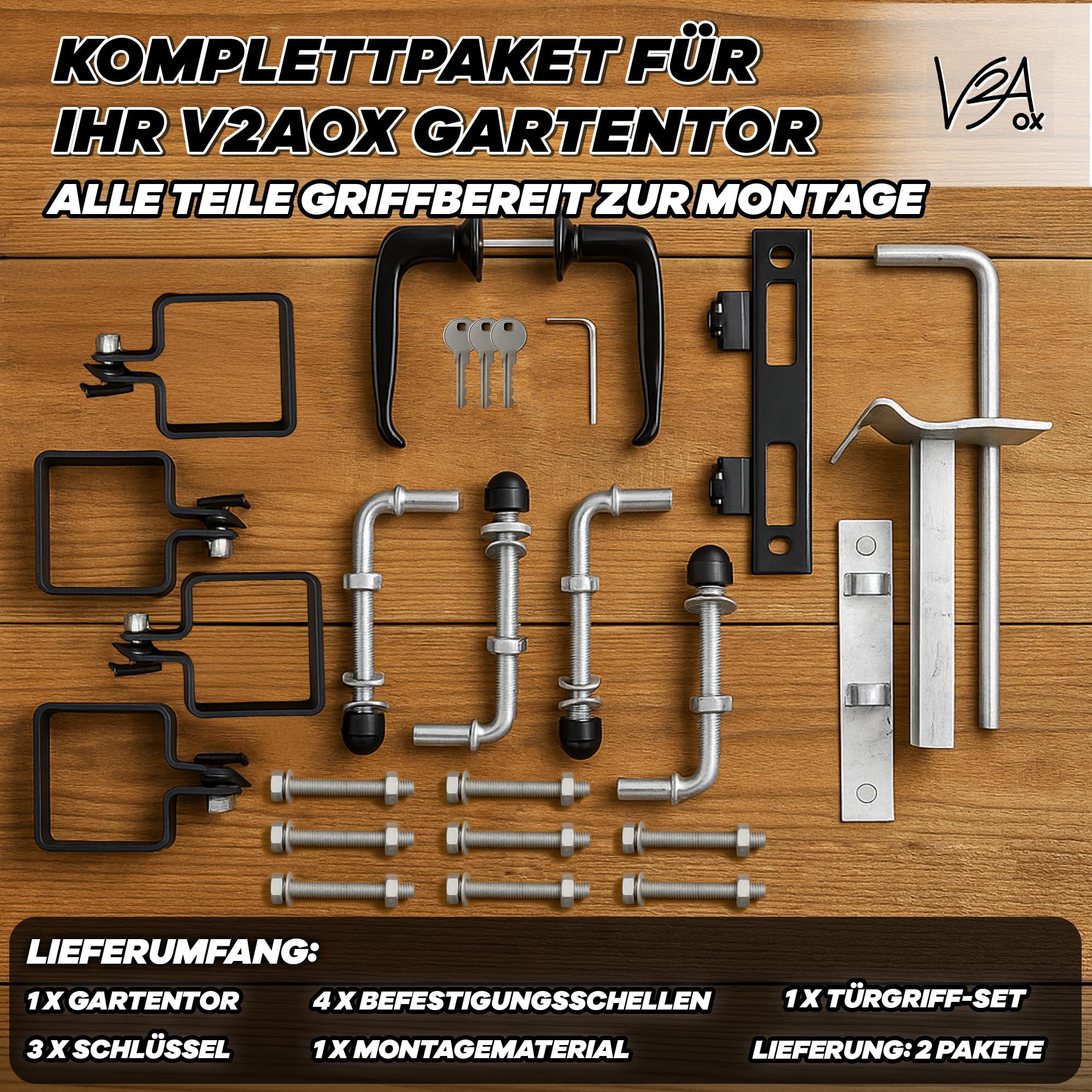 Gartentor Tor für Gartenzaun Garten Zaun 80 cm hoch Gartentür aus Metall für Stabmattenzaun Abschließbar inkl. Pfosten Anthrazit