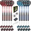 Steel Tip Darts Set, 12Pcs Metal Darts, 23 Grams, Steel Darts, 12pcs dart Shafts, Extra 24pcs Dart Flights, Dart Tools,Dart Accessories, Dart Steel Tip Set