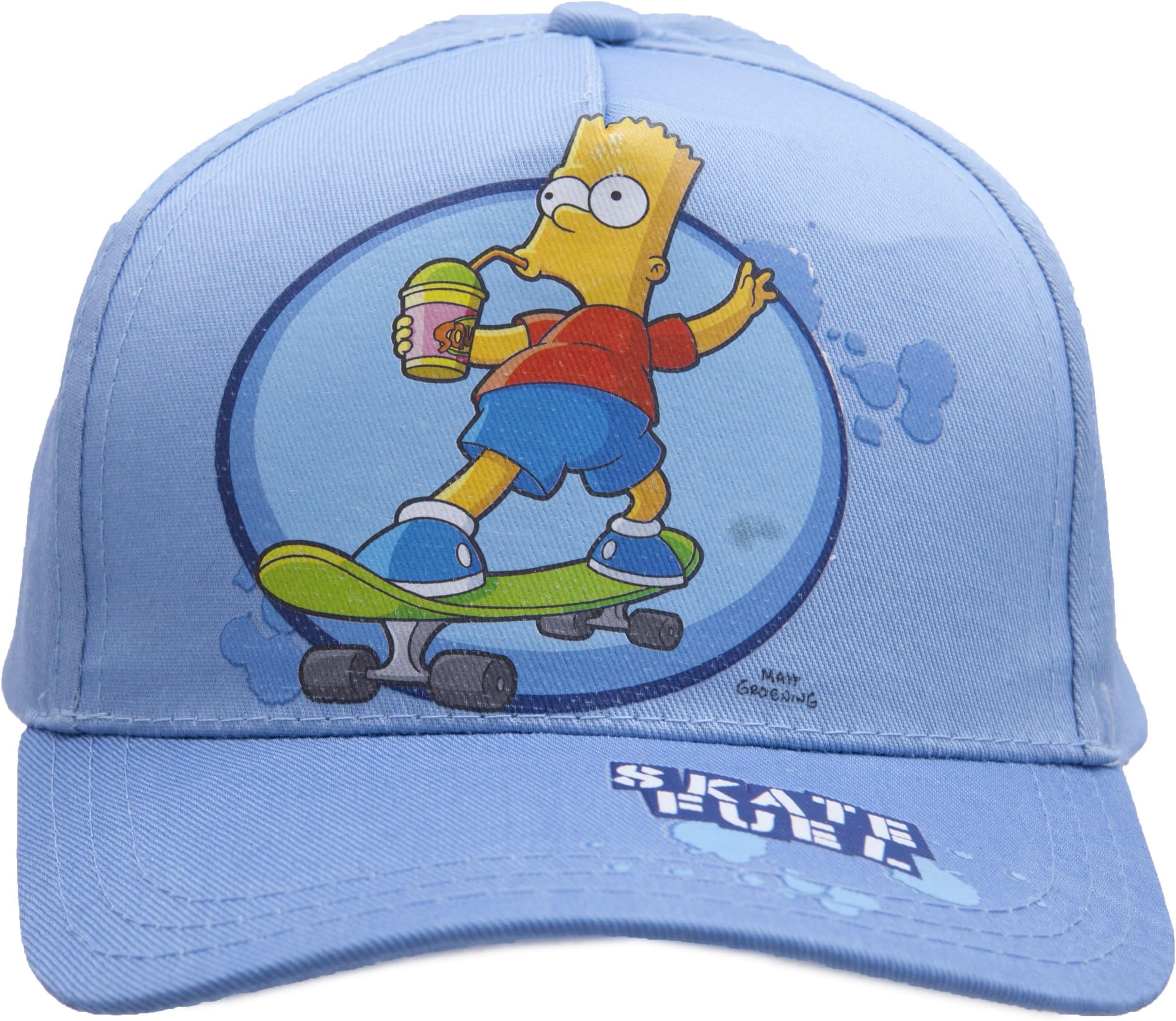 Kids Official Bart Simpson Baseball Cap Sun Hat - Bart Skating - Ages 9-12 Years