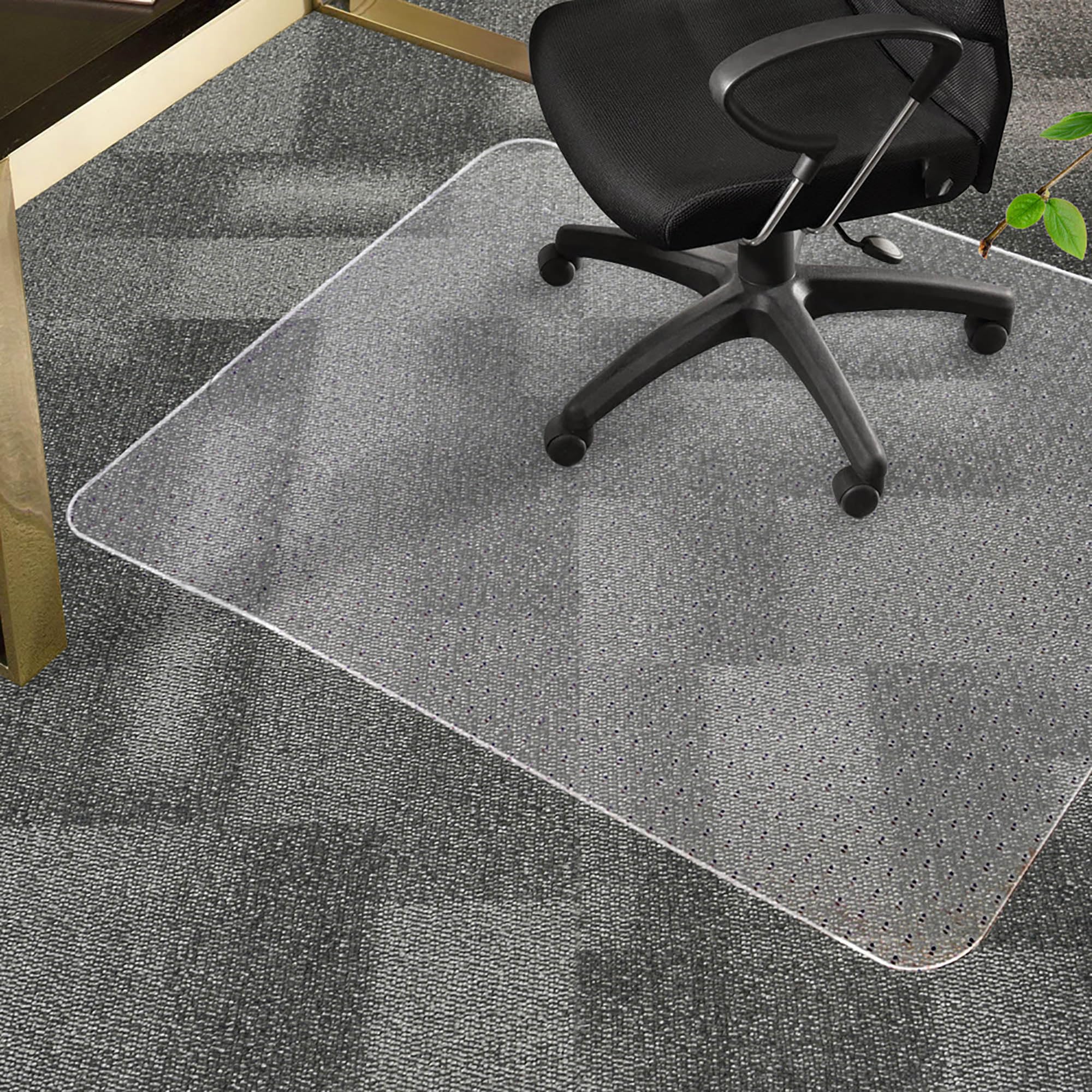 MARLOW Office Chair Mat for Carpet, Anti-Slip Desk Chair Mat, 120 x 90cm PVC Carpet Protector with Grippers, Large Floor Mat for Office Chairs, Gaming Chairs, Computer Chairs (Clear)