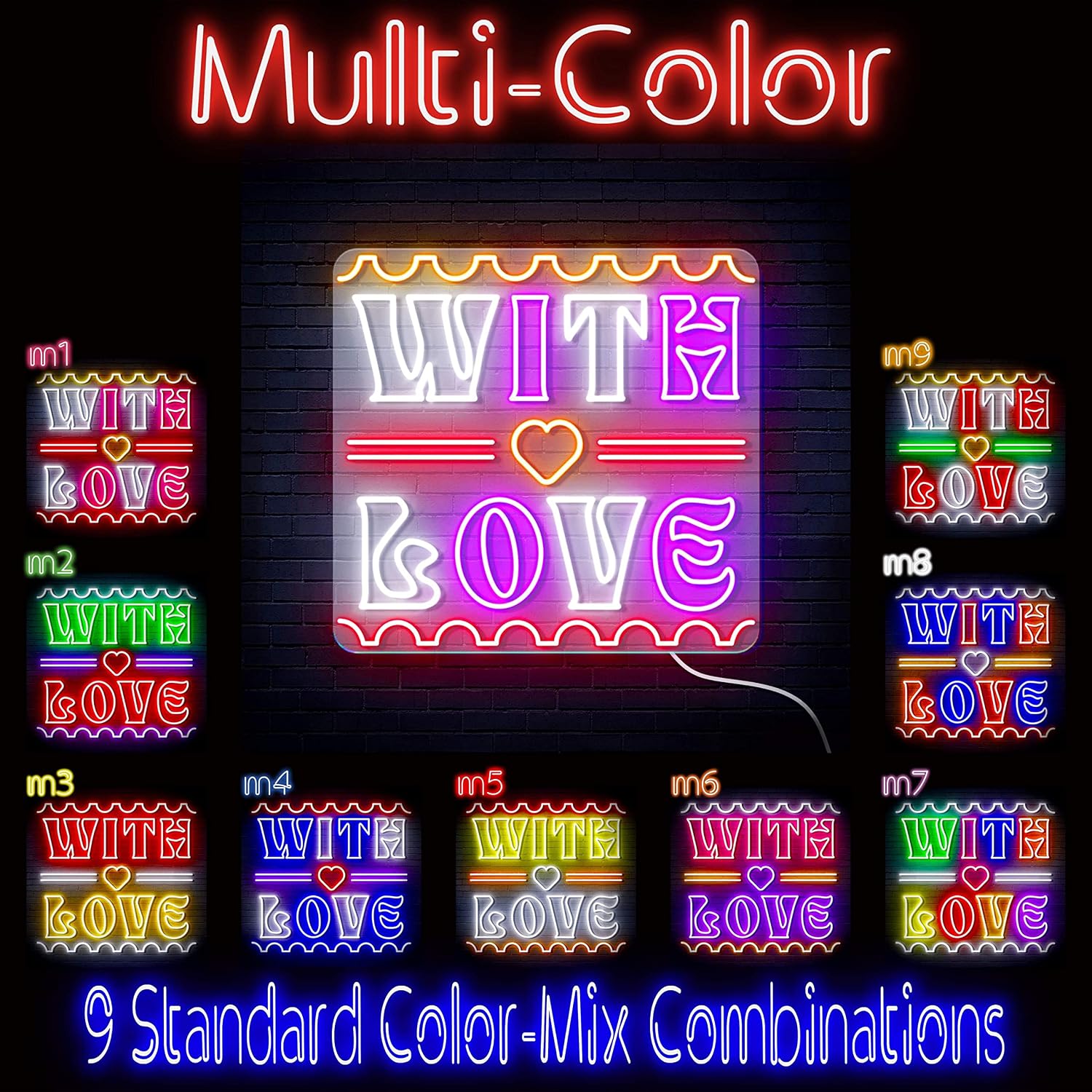 ADVPRO with Love Stamp Wave Extra-Large Ultra-Bright LED Neon Sign - Multi-Color 8 - st16s54-fn-j0020-m8