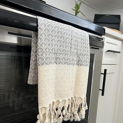 Vista 45 de Toallas de mano turcas, toalla de cocina, toalla de baño decorativa para té, paño de mano, cara, pelo, toallas de mano negras, toallas de mano
