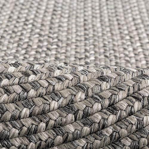 Vista 22 de DECOMALL Azure - Alfombras trenzadas para exteriores, alfombra ovalada para interiores, 3 x 5 pies, color gris