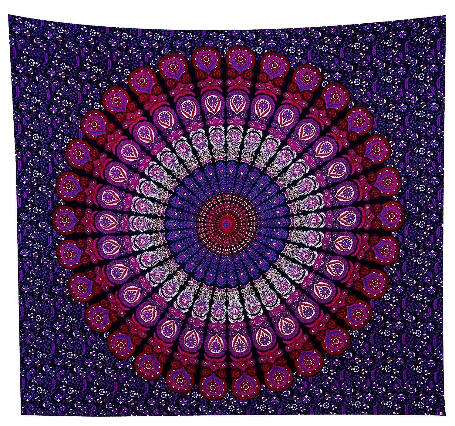 Mandala Bohemio Indio Tapiz De Pared Arte Decoración Manta Cortina Colgante Hogar Dormitorio Sala De Estar Dormitorio Decoracion Boho Hippie P8012445