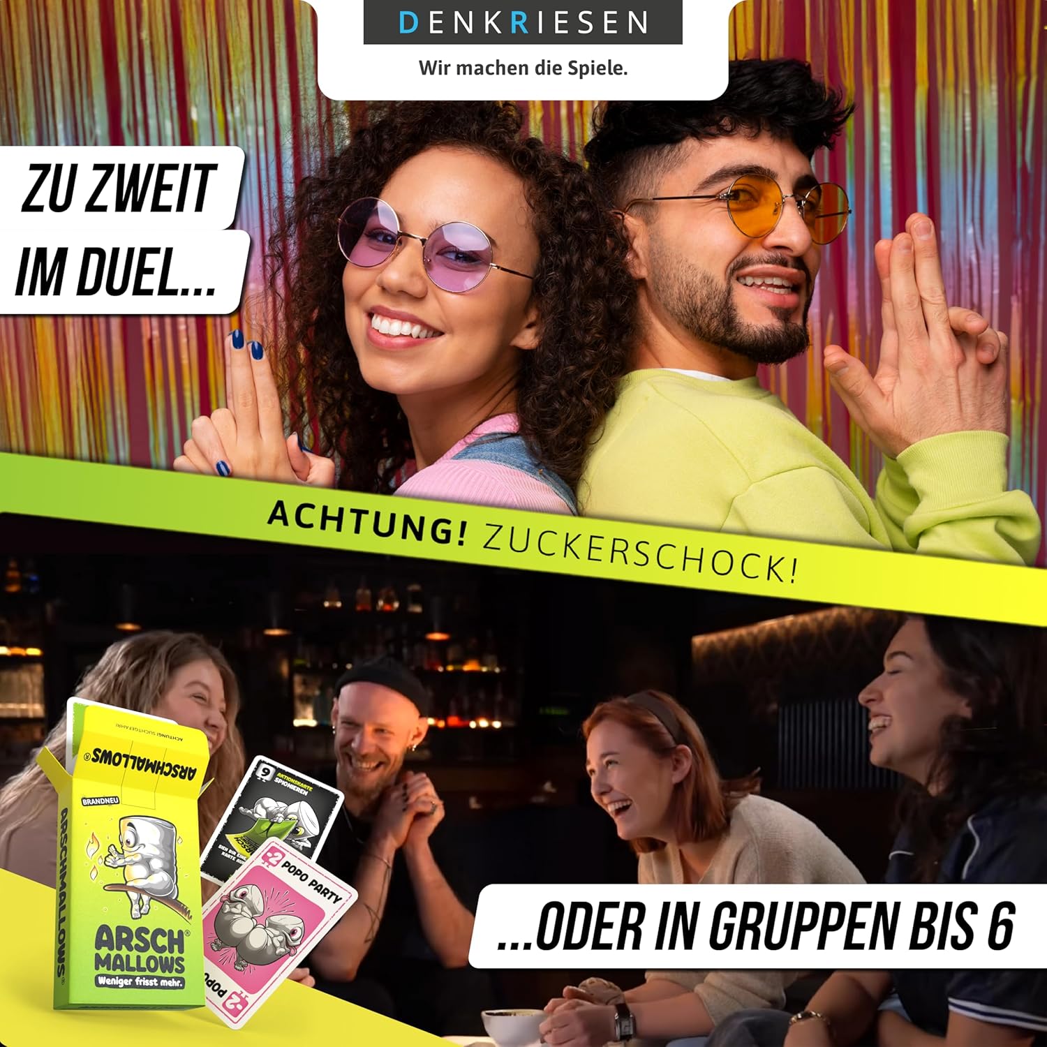 DENKRIESEN ARSCHMALLOWS® – Less Eats More. Card Game | from 9 Years | 2-6 Players | Family Game