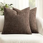 MIULEE Decorative Throw Pillow Covers 18x18 Pack of 2 Navy Blue Couch Pillow Covers Soft Cozy Textured Chenille Pillowcases for Home Decor Sofa Living Room Cushion Bedroom