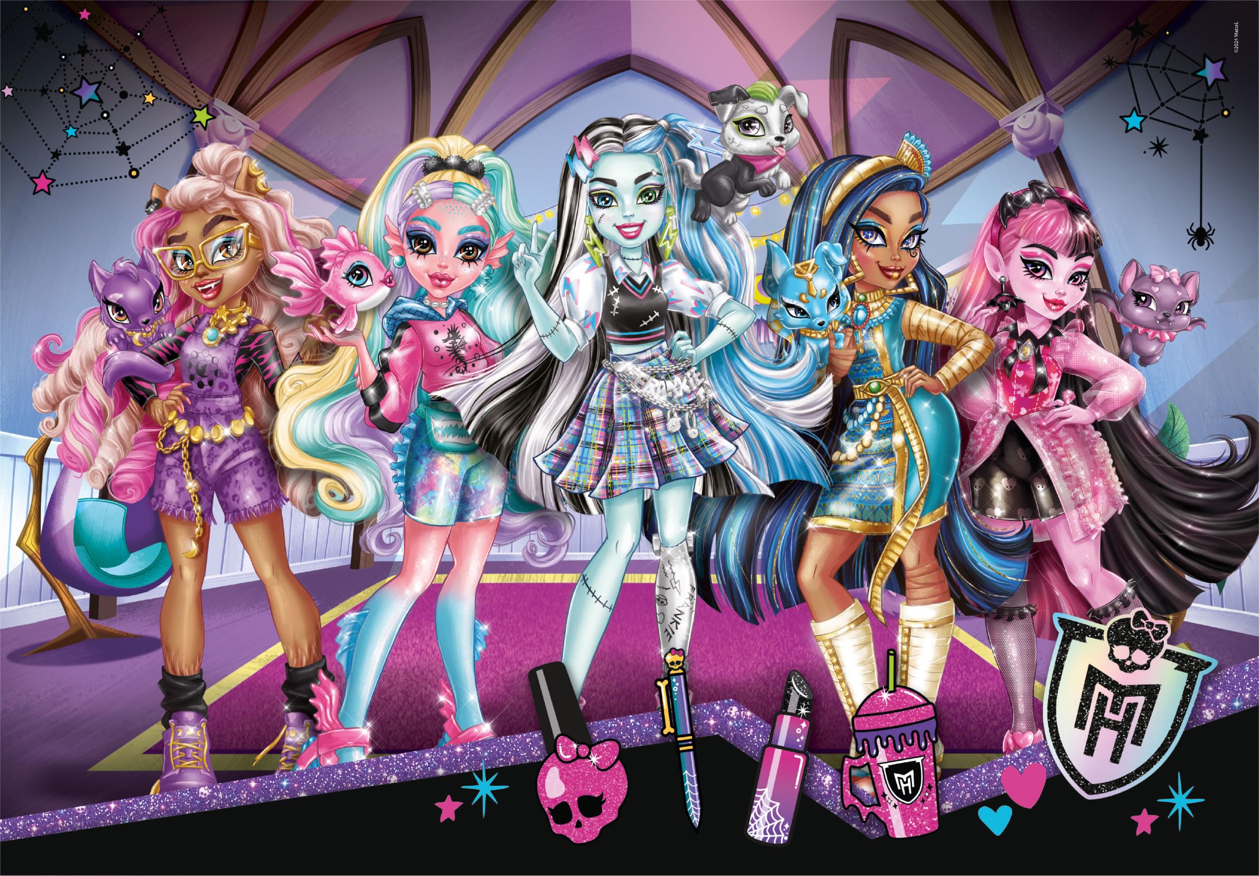 Clementoni Jigsaw Puzzle Monster High 104 Pieces, Supercolor Puzzle For Children 6-8 Years, Cartoon, Gift For Boy/Girls - Image 2