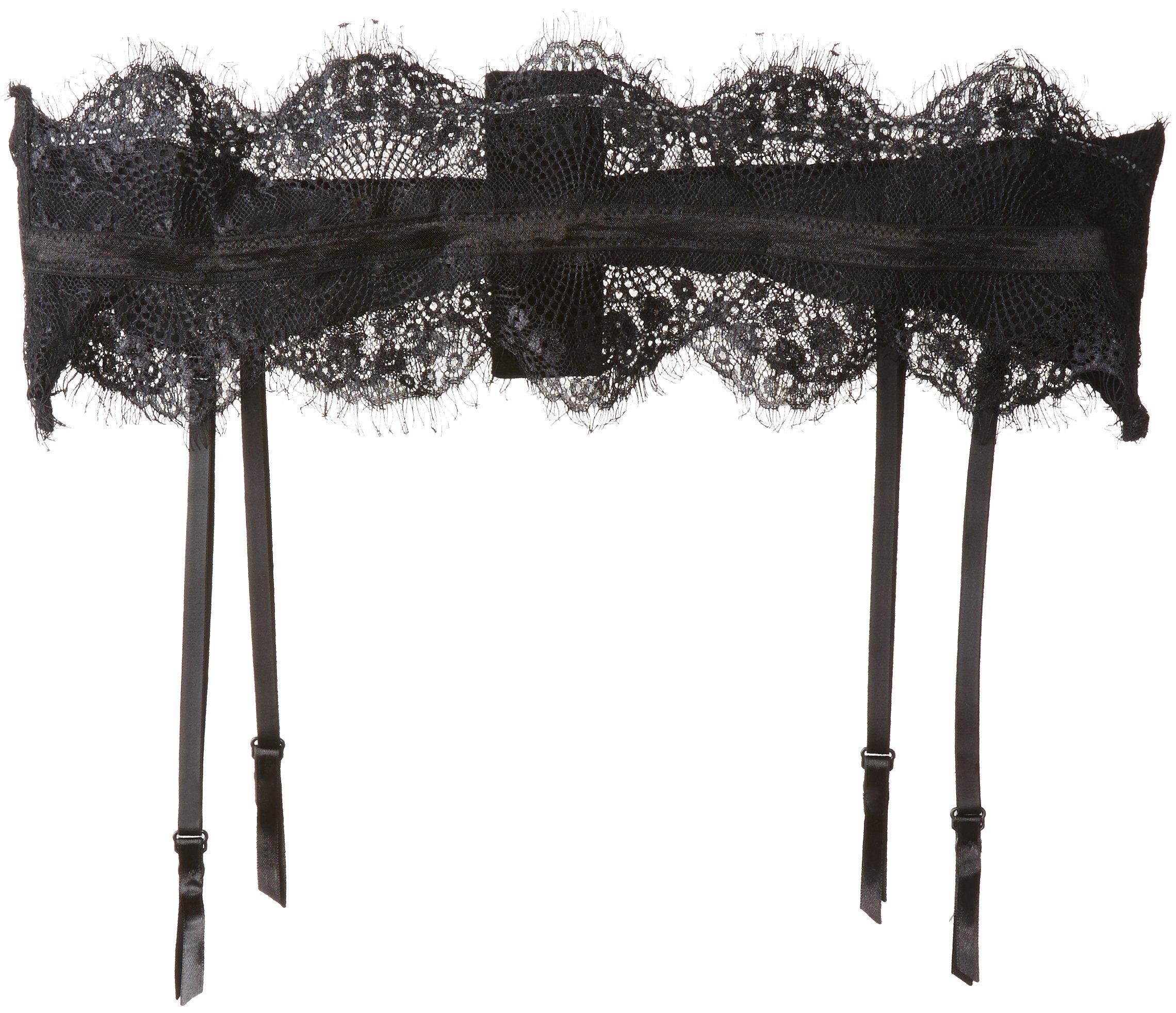 iCollection Women's Plus Size Eyelash Lace Garter Belt