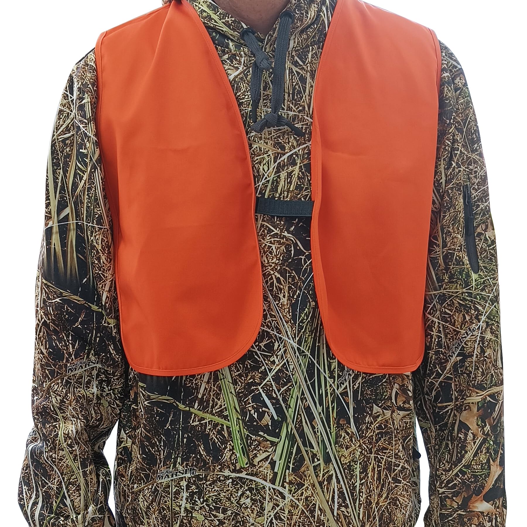 KHAMPA Blaze Orange Hunting Vest High-Visibility Unisex-Adult Waterproof Deer Bow Soft & Silent Poly Hunting Gear for Men Women Kids Universal Size