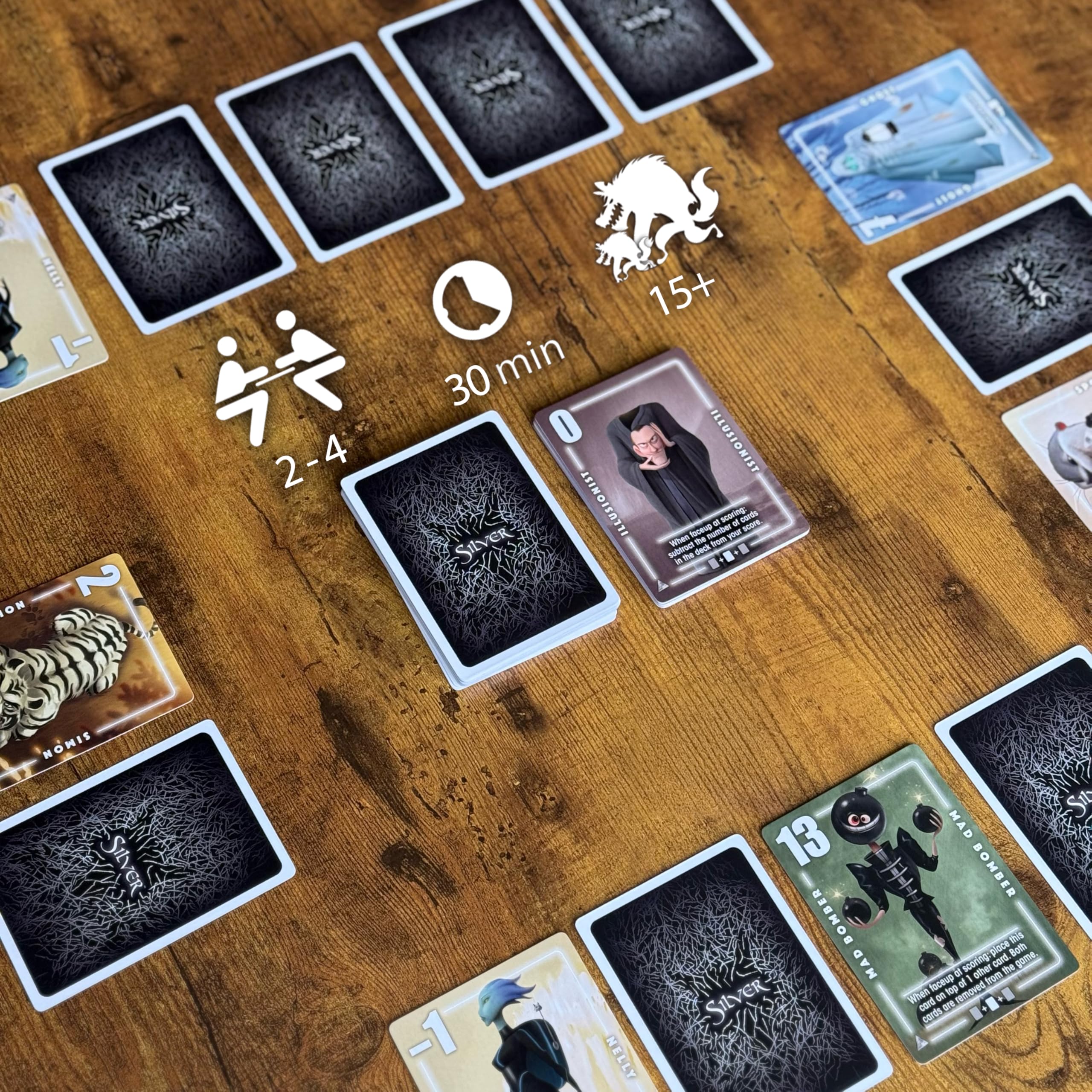 Bezier Games Silver Eye, lustiges, wettbewerbsfähiges und strategisches Kartenspiel | Schnelles süchtig machendes Kartenspiel, perfekt für Nächte, 2+ Spieler, ab 15 Jahren, 30 Minuten Spielzeit