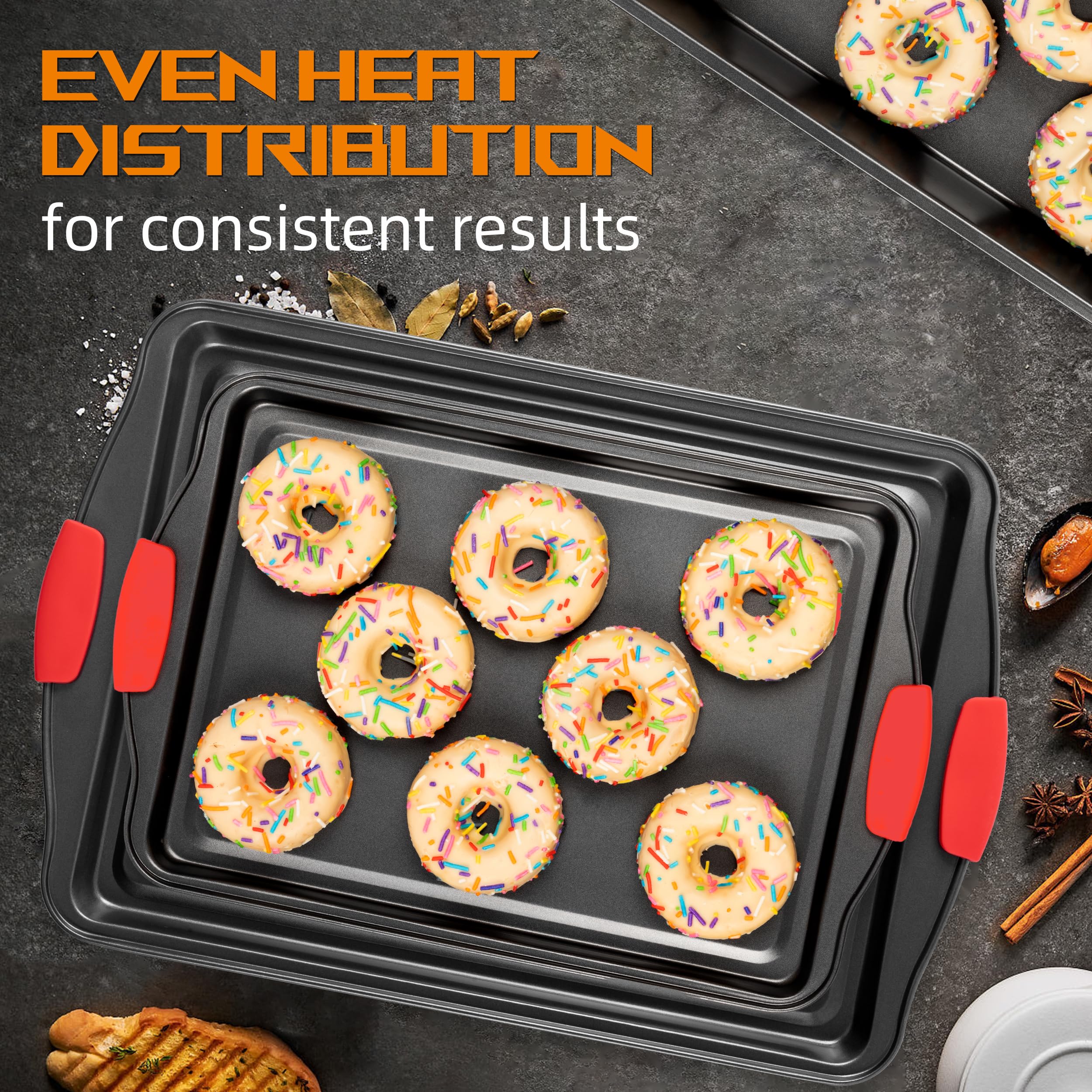 Backformen Set, 15-teiliges Premium Backset, Antihaft-Backformen-Sets BPA-frei, Plätzchenblätter zum Backen Antihaft-Set, Stahl-Backbleche für Ofen mit Muffinform, Kuchenform & Küchenutensilien -