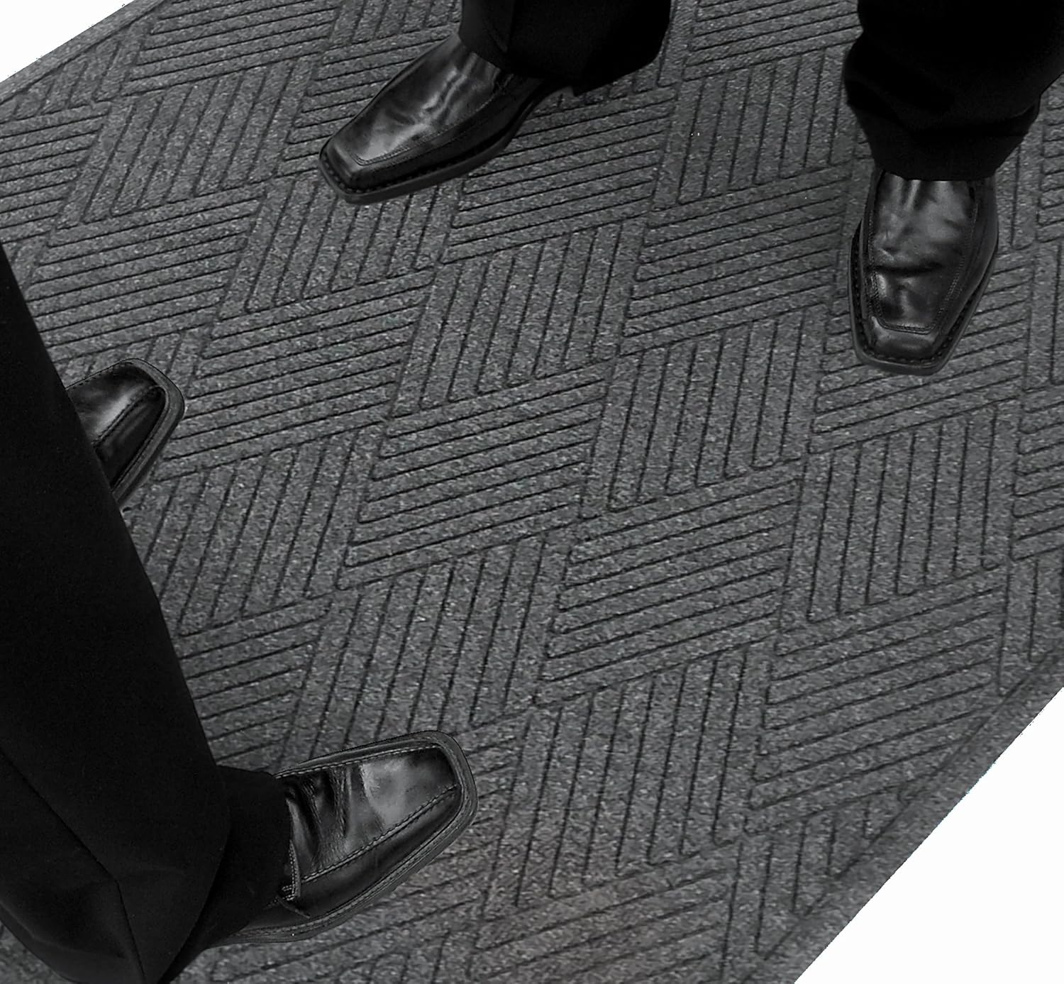 Guardian - EGDFB020304 EcoGuard Diamond Indoor Wiper Floor Mat, Recycled Plactic and Rubber, 2'x3', Charcoal Black