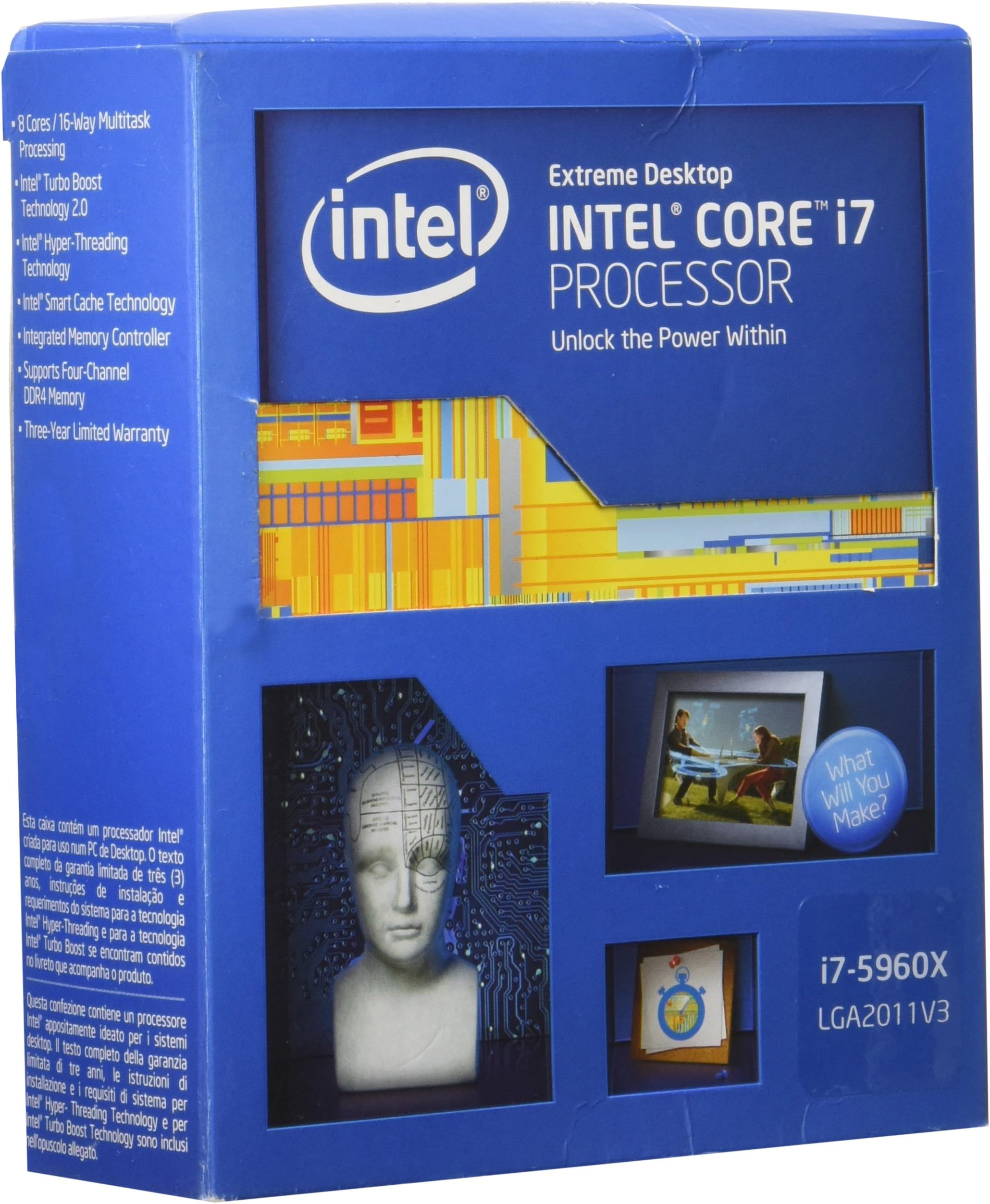 Intel i7 5960X Extreme Octa Core CPU Processor (3.0 GHz, 20 MB Cache, 140 W, Socket 2011-V3)