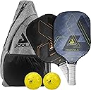 JOOLA Beastmode by Marshawn Lynch or Essentials Pickleball Paddle Set of Two with Reinforced Fiberglass Surface and Honeycomb Polypropylene Core – Includes 2 Rackets, 4 Balls, and Storage Carry Bag