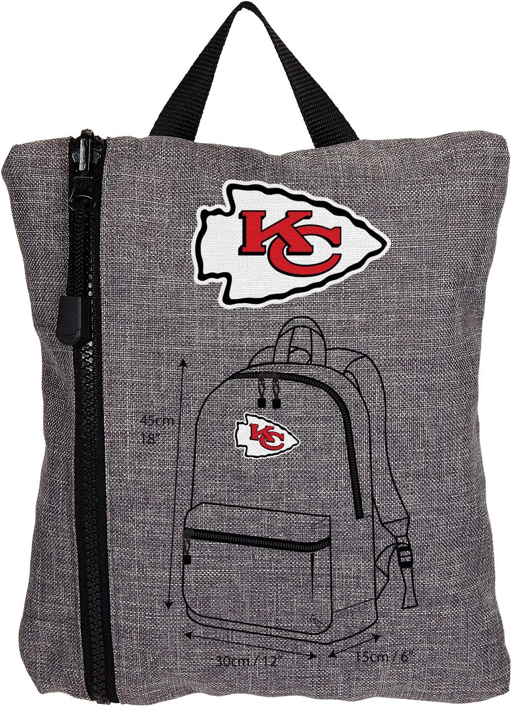 Officially Licensed NFL Chicago Bears "Tandem" Packable Backpack, Grey, One Size : Sports & Outdoors