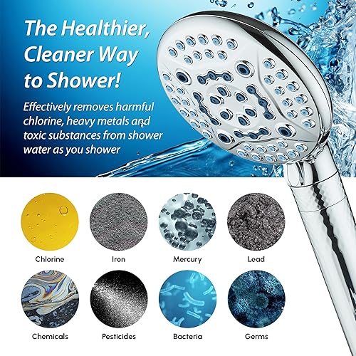 Miniatura 6 de AquaCare 4X High Pressure 10-mode Filter Handheld Shower Head with Dual Power Wash - Clean Tub, Tile & Pets, Remove Chlorine, Metals & Toxins from