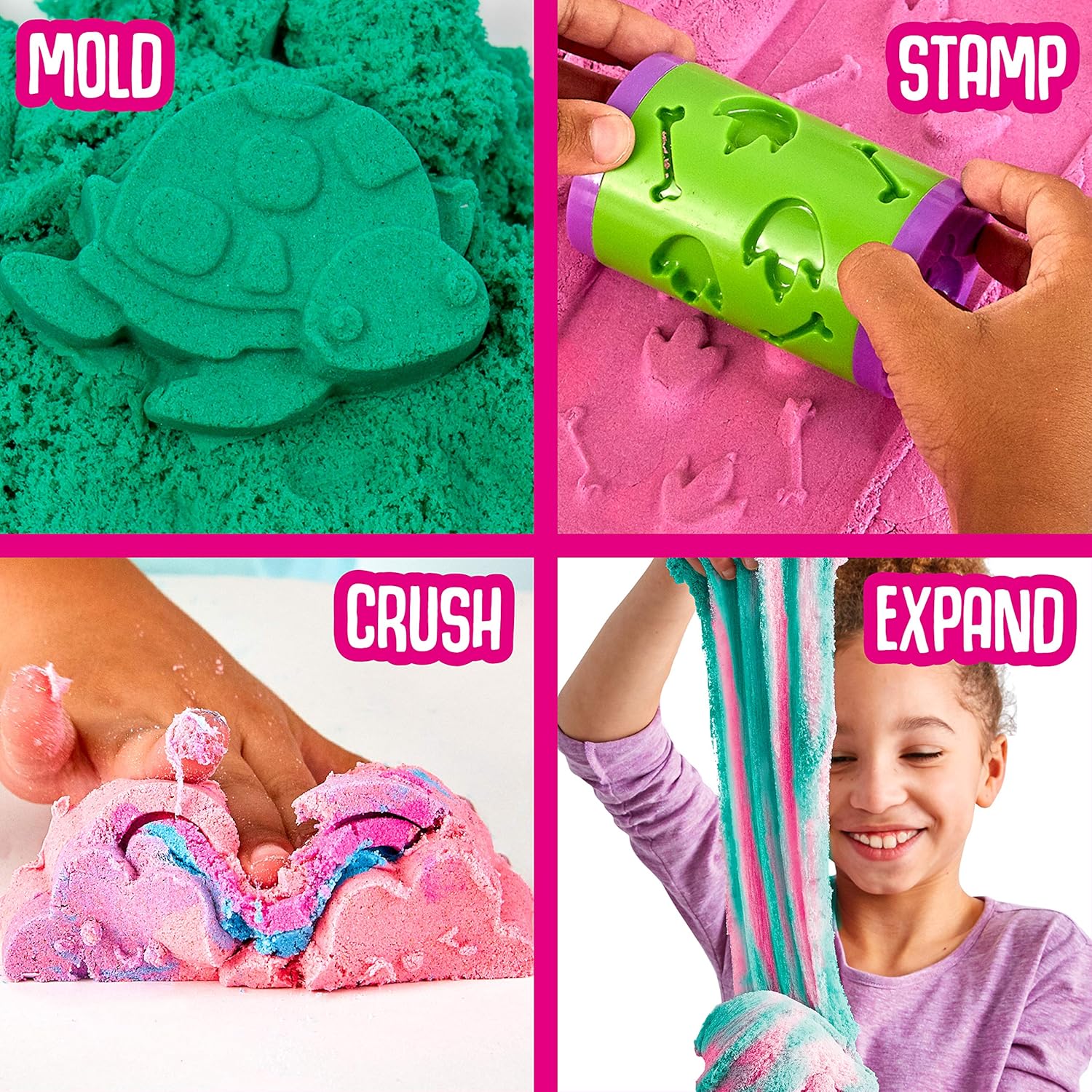 SLIMYSAND Twist - Teal/Pink Scented Stretchy Cloud Slime, Cotton Candy & Watermelon, Stretchable, Moldable, Play Sand, 10oz.Great for Tactile Fun