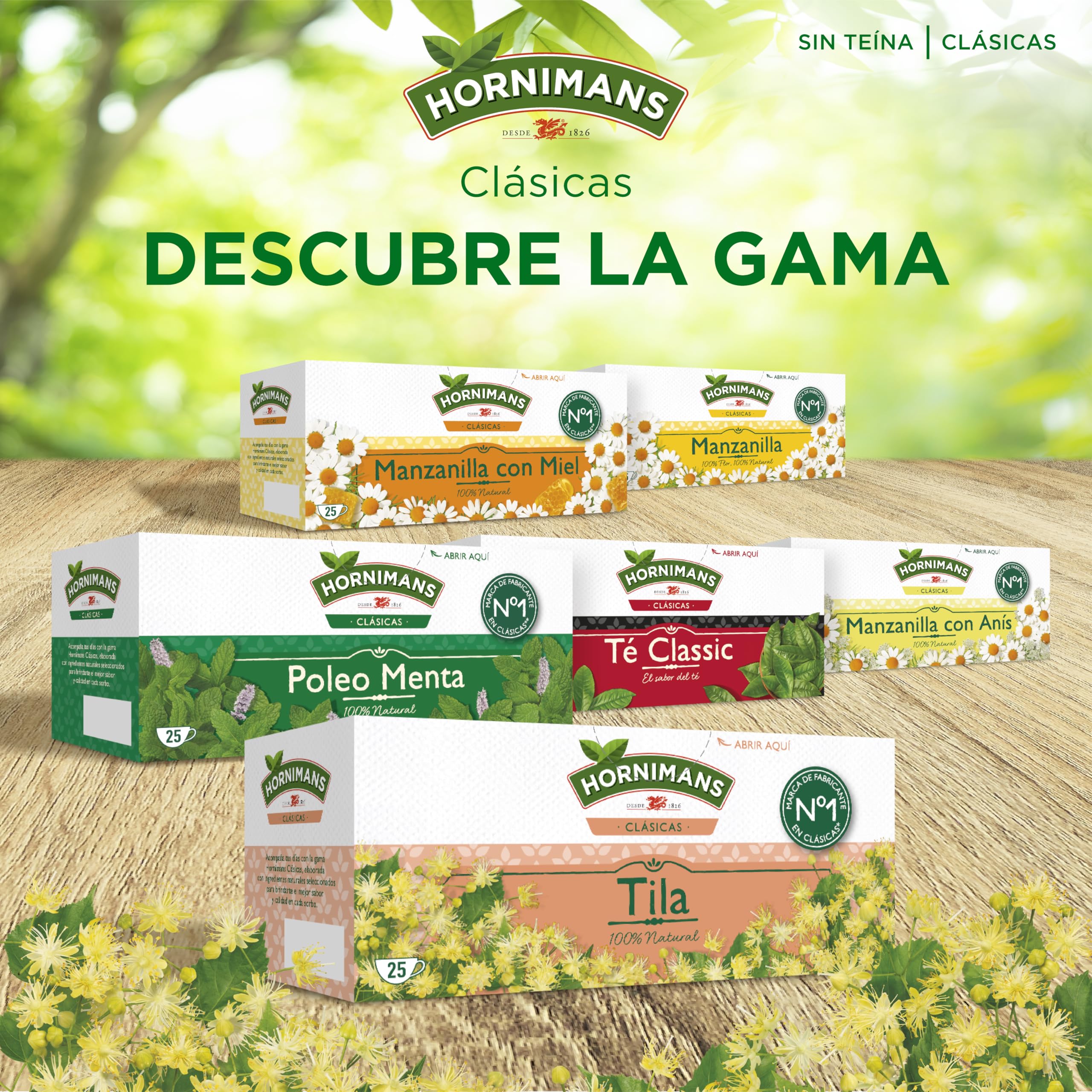 Hornimans Tila Infusión con Ingredientes 100% Naturales | 25 bolsitas | Sin Teína