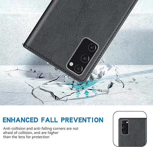 Miniatura 116 de ZZXX Funda tipo cartera para Samsung Galaxy S20 con bloqueo RFID, soporte de ranura para tarjetas, funda protectora de cuero magnético fuerte