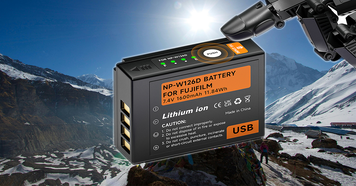 NP-W126S Replacement Battery for Fujifilm Fuji X-T100, X-T200