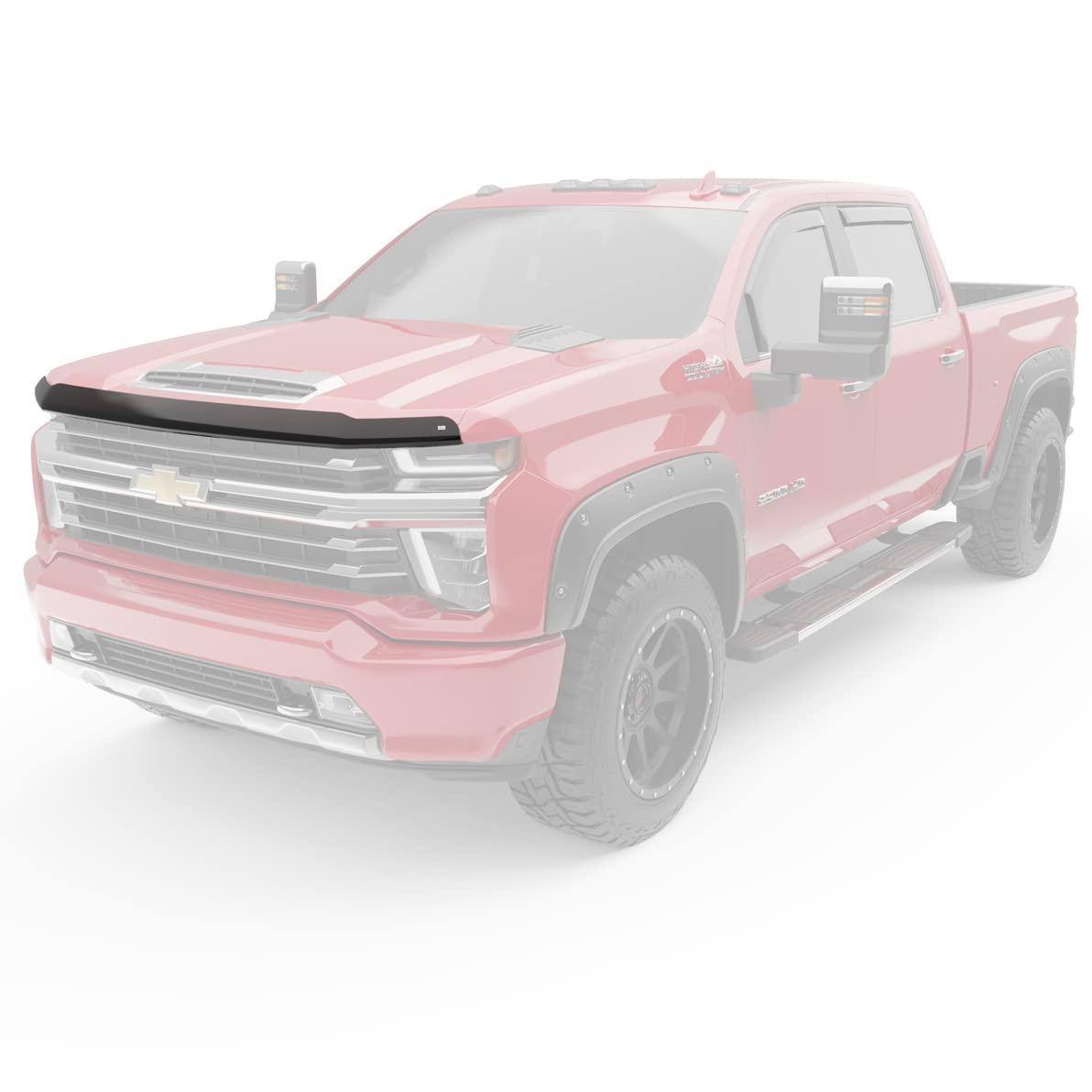 EGR 301881 SuperGuard Smoked Hood Shield Compatible with Select 2020-2025 Chevy Silverado 2500/3500HD - Durable Impact Resistant Acrylic, Easy Instllation