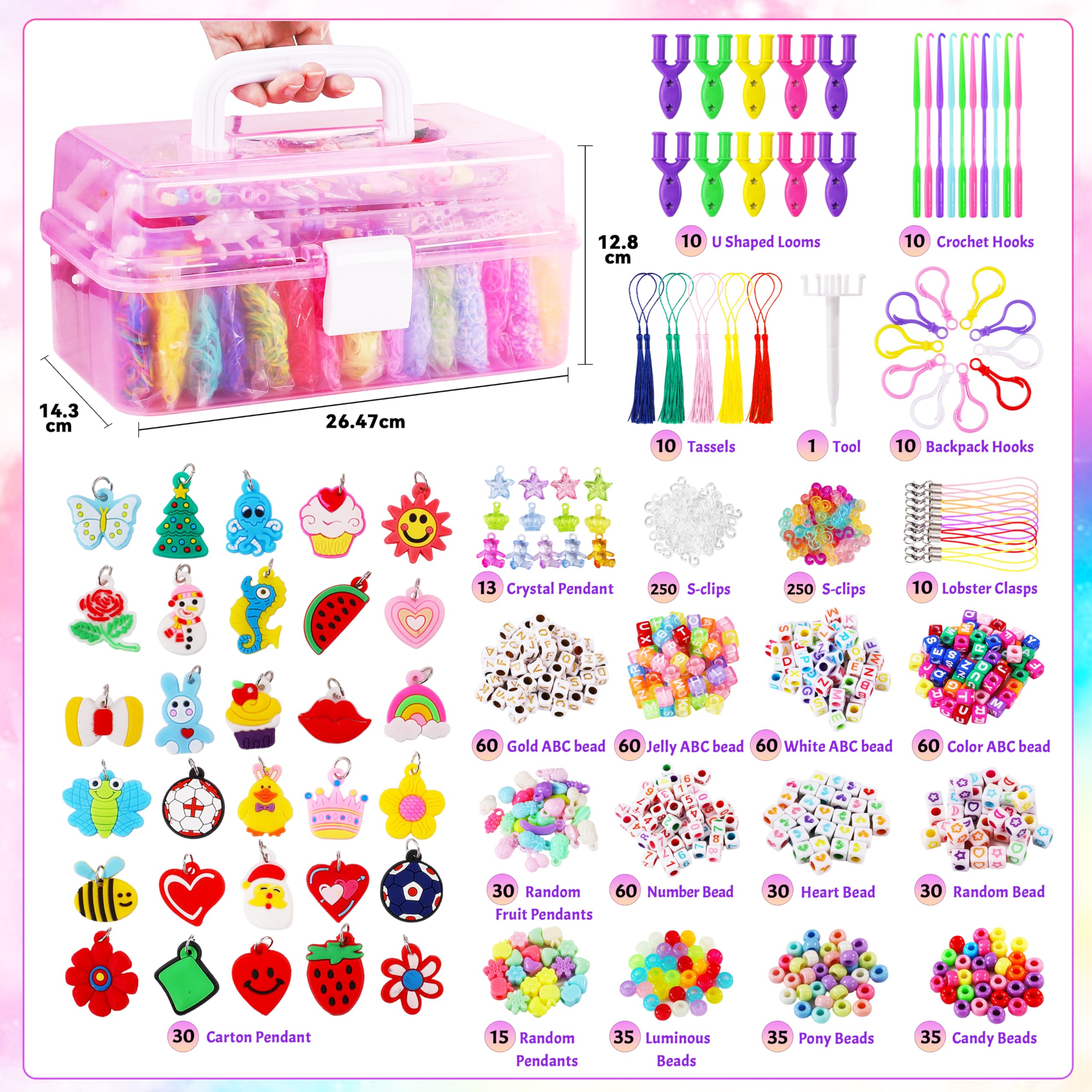 Set 5 Braccialetti Siliconici A Forma Di Croce Colorati – Impilabili Da Donna – Accessorio Estivo Spiaggia – Rosa, Lunghezza S (17,5 Cm)