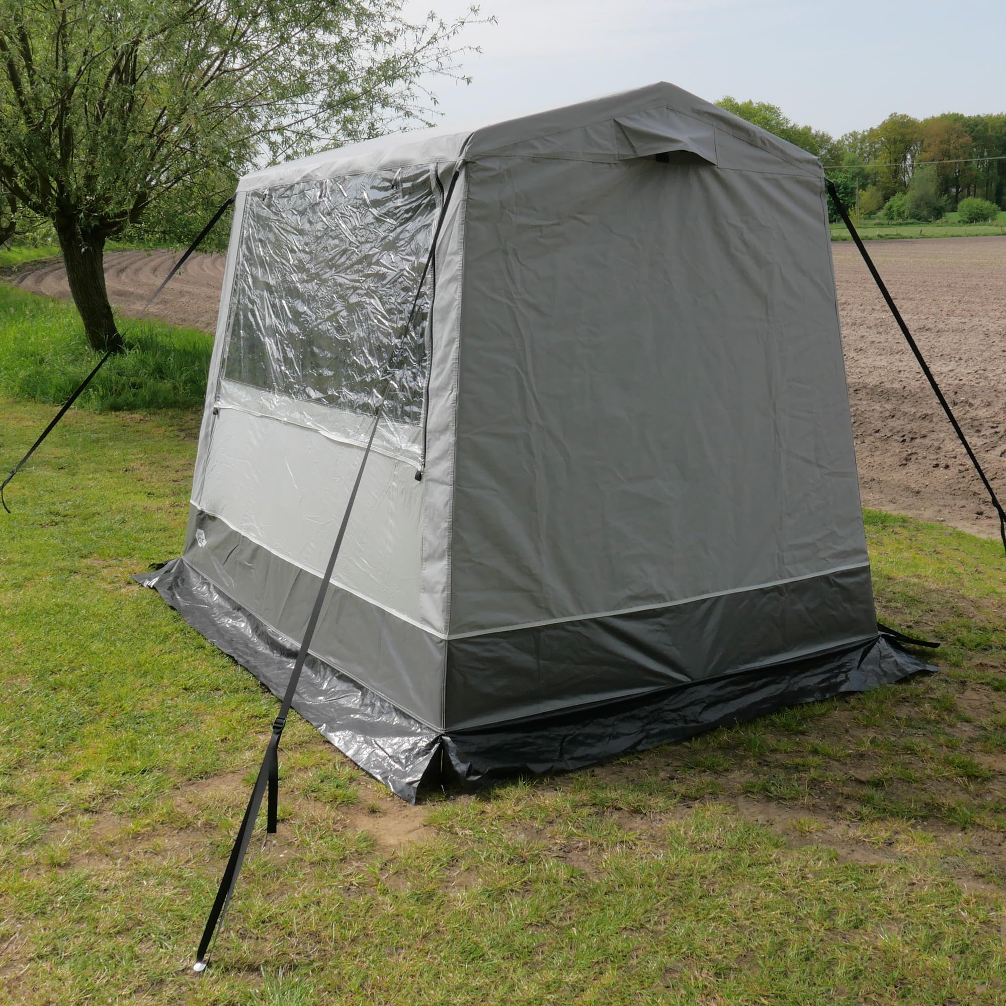 Your GEAR tenda Trient Multi Storage – Attrezzatura da cucina, tenda impermeabile, 240 x 180 x 200 cm, 2 finestre, UV 50+, adatta per l'inverno, tetto e pareti in PVC