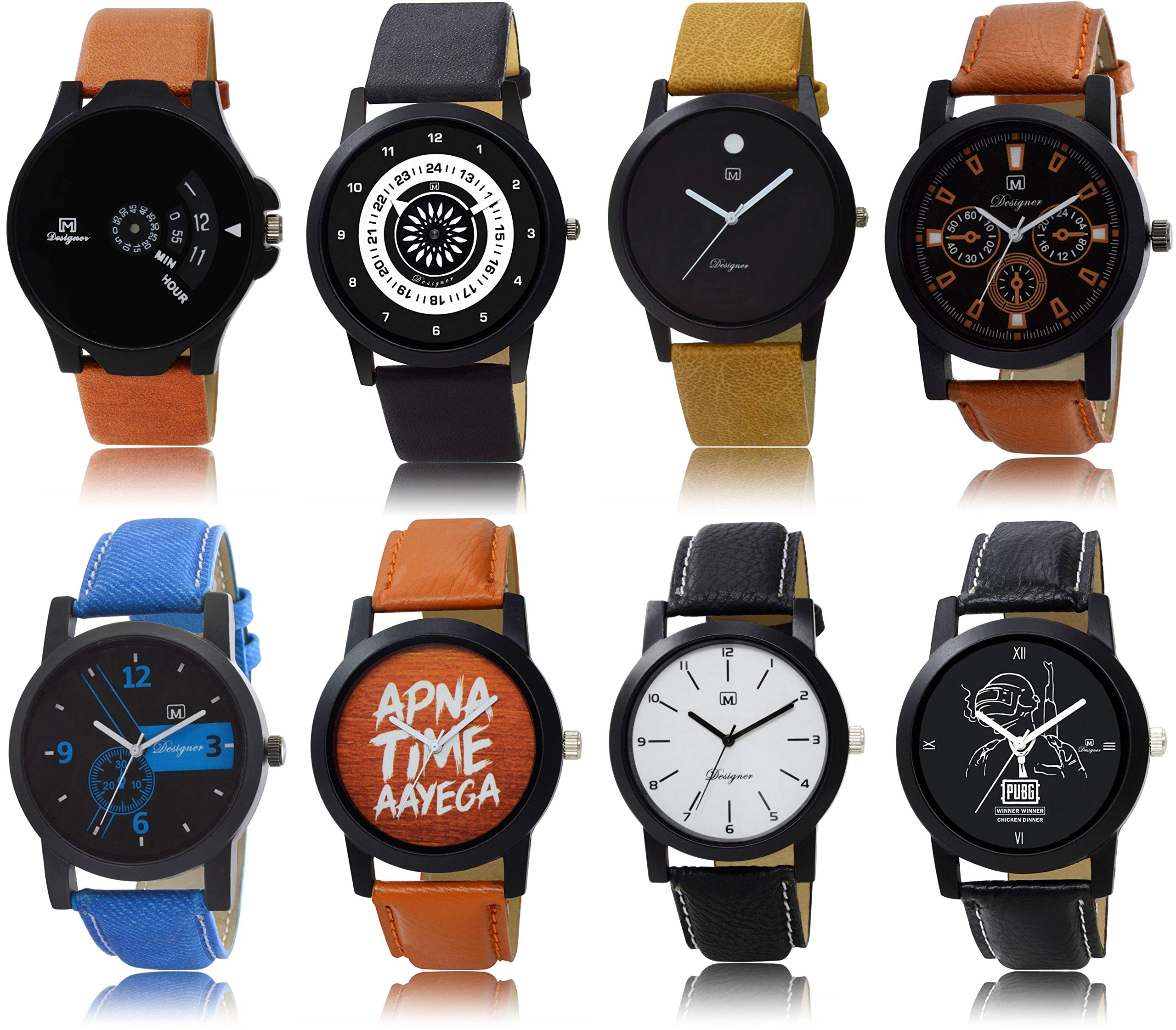 OM DESIGNER Analogue Multicolored Dial Watches for Men & Boys Family Combo Pack-8 (B0844KQBYR) Amazon Price History, Amazon Price Tracker