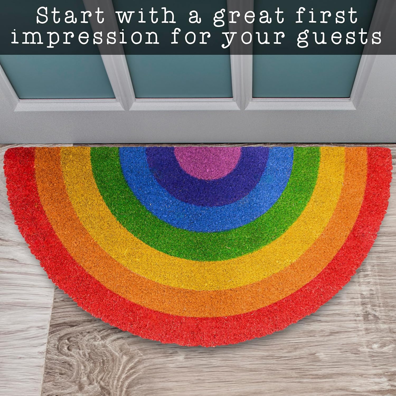 MAINEVENT Rainbow Doormat 30x17 Inch Mat, Rainbow Door Mat, Cute Doormat Welcome Mat, Welcome Outdoor, Cute Door Mat Outdoor