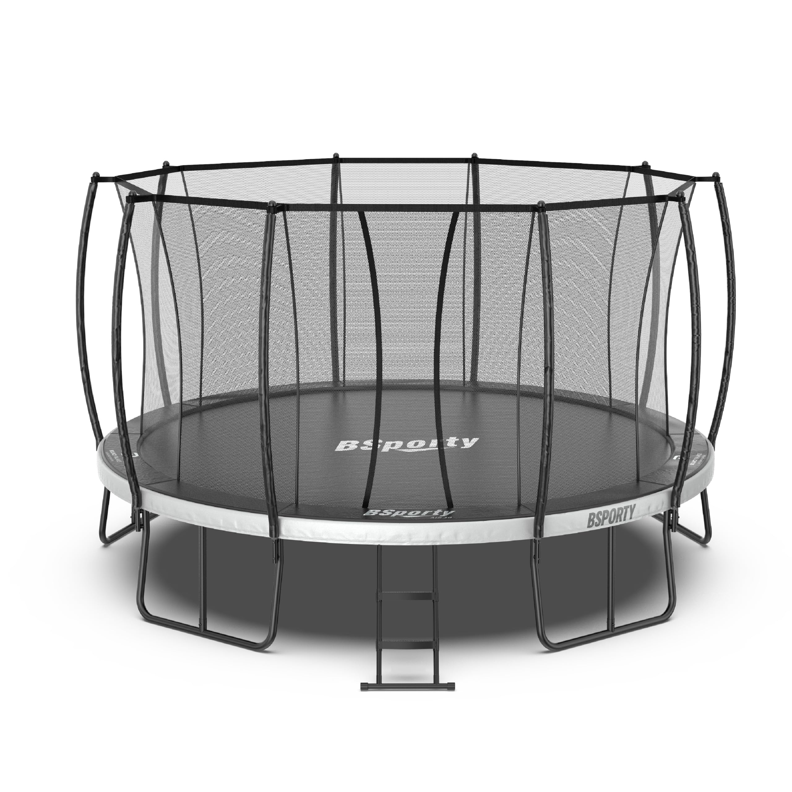 Trampolin Outdoor 305 cm mit Sicherheitsnetz, 5 verstärkte U-förmige Beine mit Mittelstütze, ASTM-Zertifiziert, Freizeittrampolin für Kinder und Erwachsene