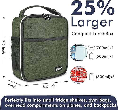 Miniatura 3 de Tirrinia Lonchera térmica para niños de vuelta a la escuela, lonchera pequeña portátil para oficina, trabajo, picnic, lonchera compacta reutilizable